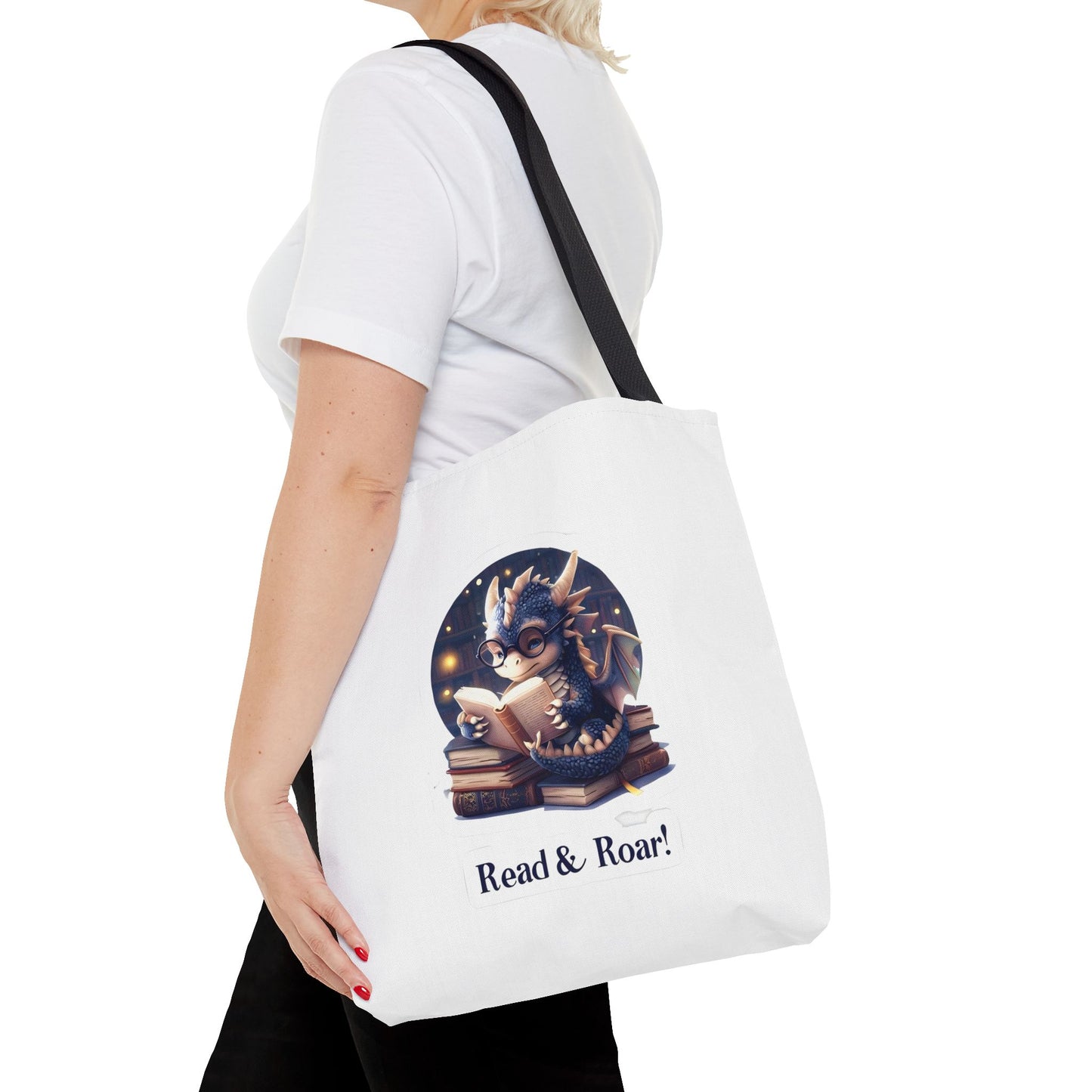 Enchanting Reads Dragon Tote Bag - Perfect for Book Lovers, Readers, Gifts, Literary Events, Reading Clubs!