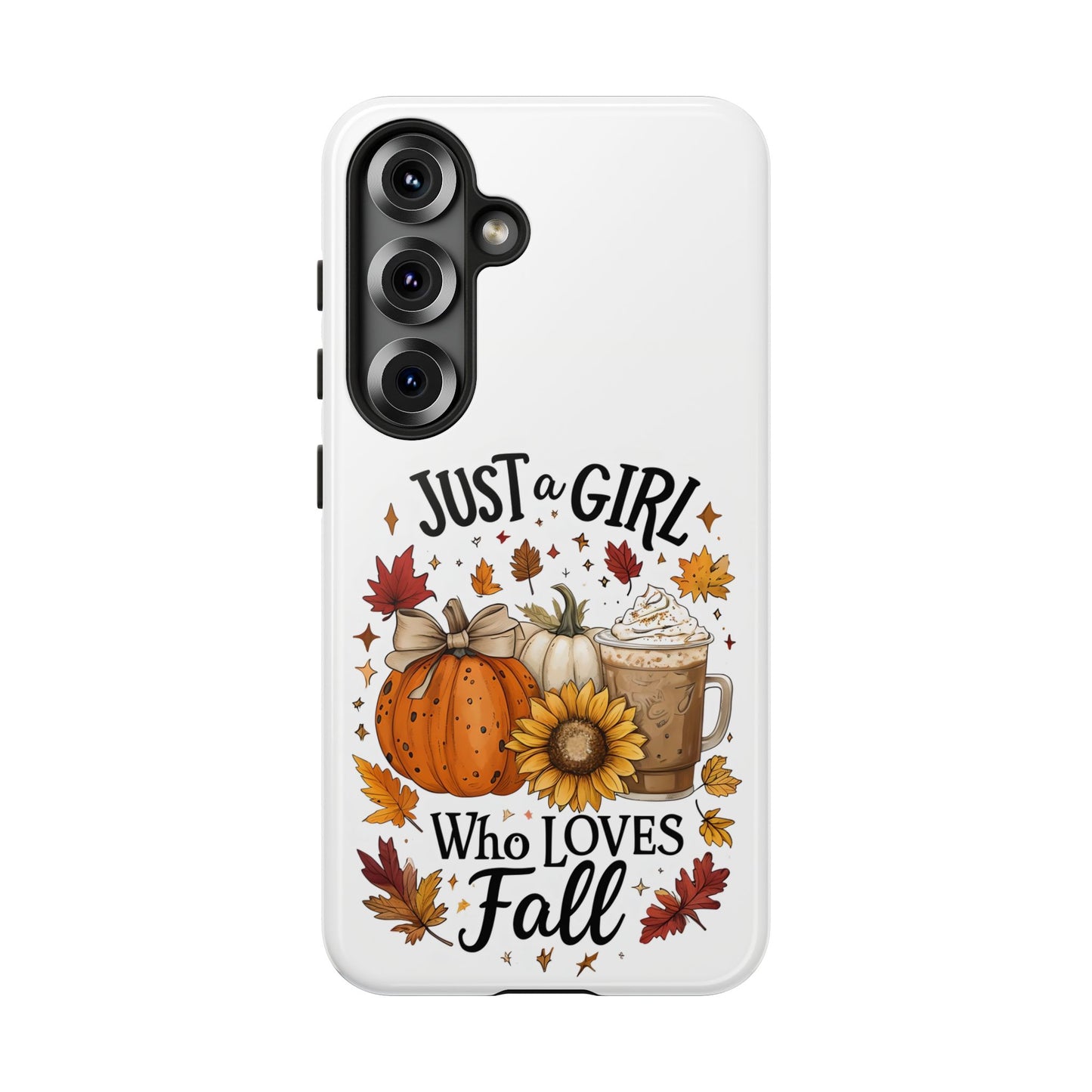 Just a Girl Who Loves Fall Phone Case, Autumn Aesthetic iPhone Cover, Pumpkin Spice Latte Case, Cute Fall Gift
