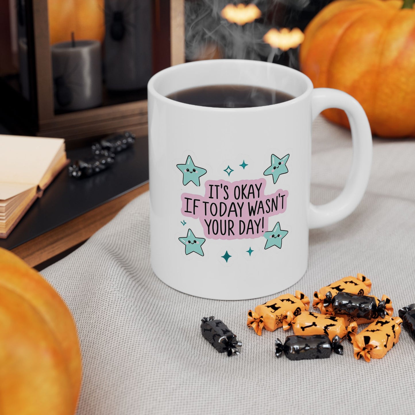Its Okay If Today Wasnt Your Day Mug, Cute Star Coffee Mug, Positive Quote Mug, Kawaii Motivational Gift, Mental Health Support Mug