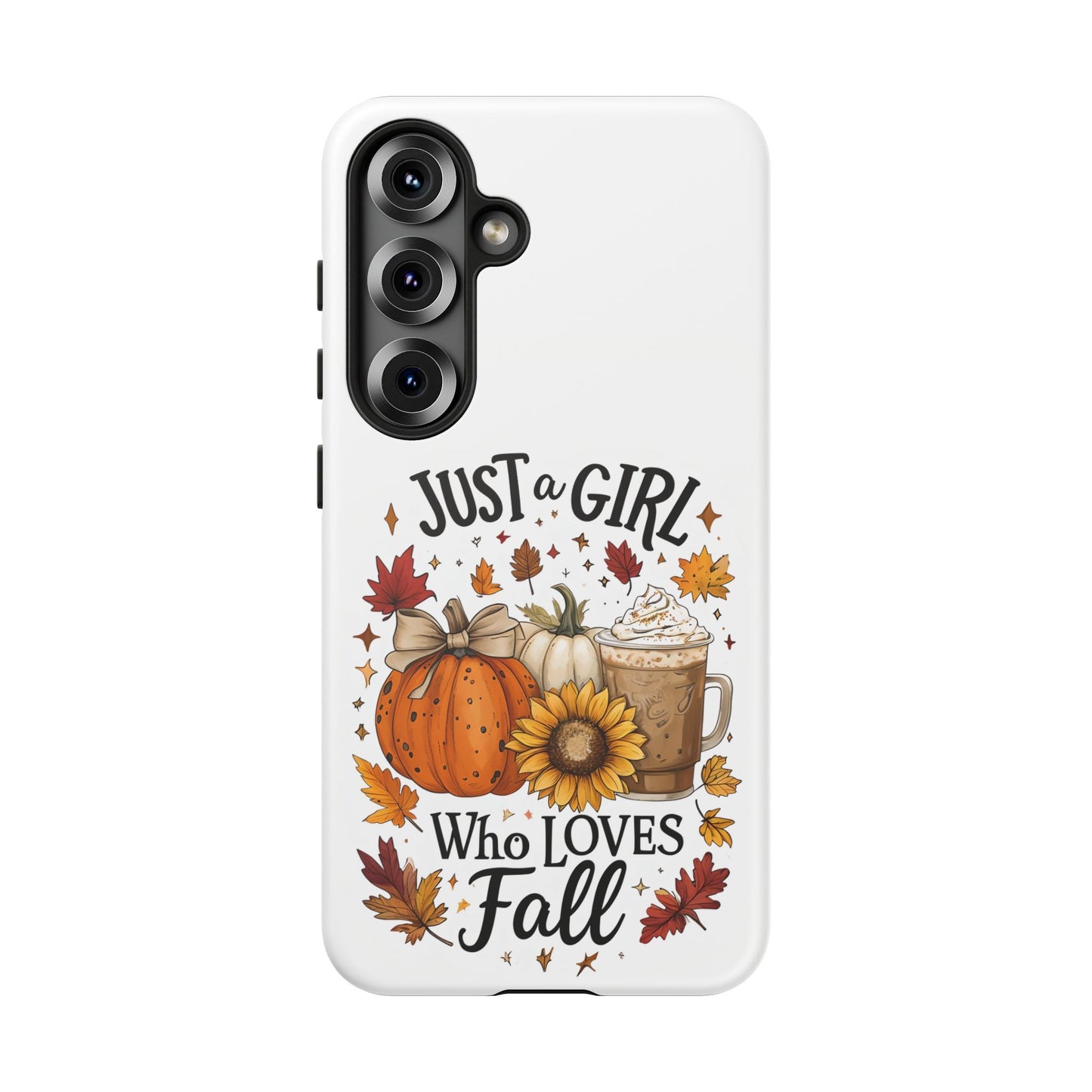 Just a Girl Who Loves Fall Phone Case, Autumn Aesthetic iPhone Cover, Pumpkin Spice Latte Case, Cute Fall Gift