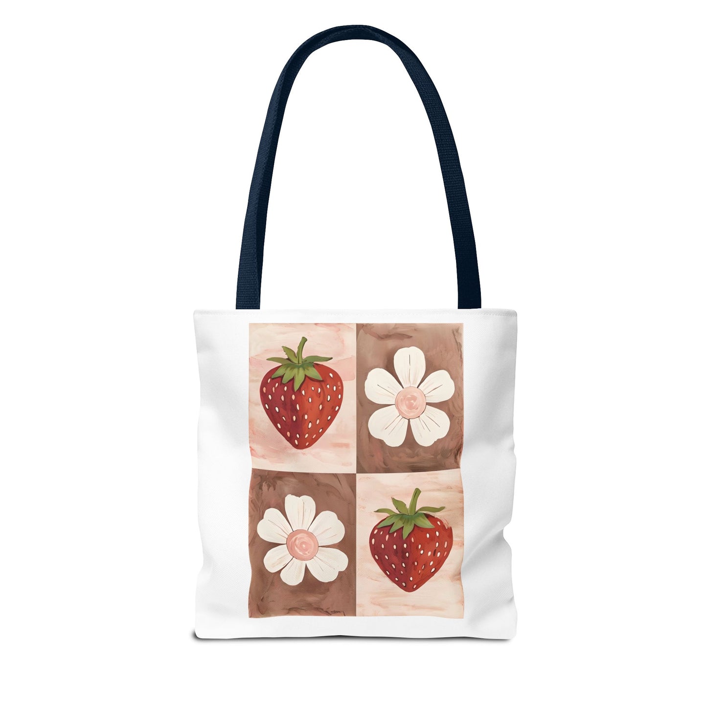 Strawberry Floral Tote Bag, Perfect for Spring, Eco-Friendly Shopping, Farmers Market, Gifts for Her, Cute Weekend Bag