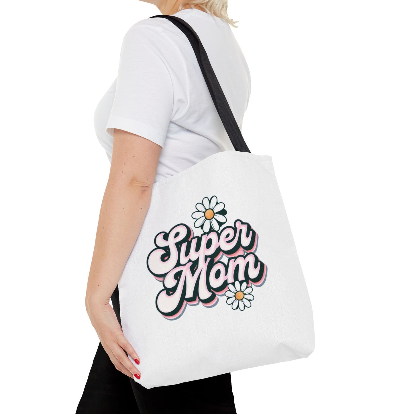 Super Mom Tote Bag - Floral Gift for Mothers Day, Shopping Bag, Eco-Friendly, Everyday Use, Mother's Day Gift, Mom Life