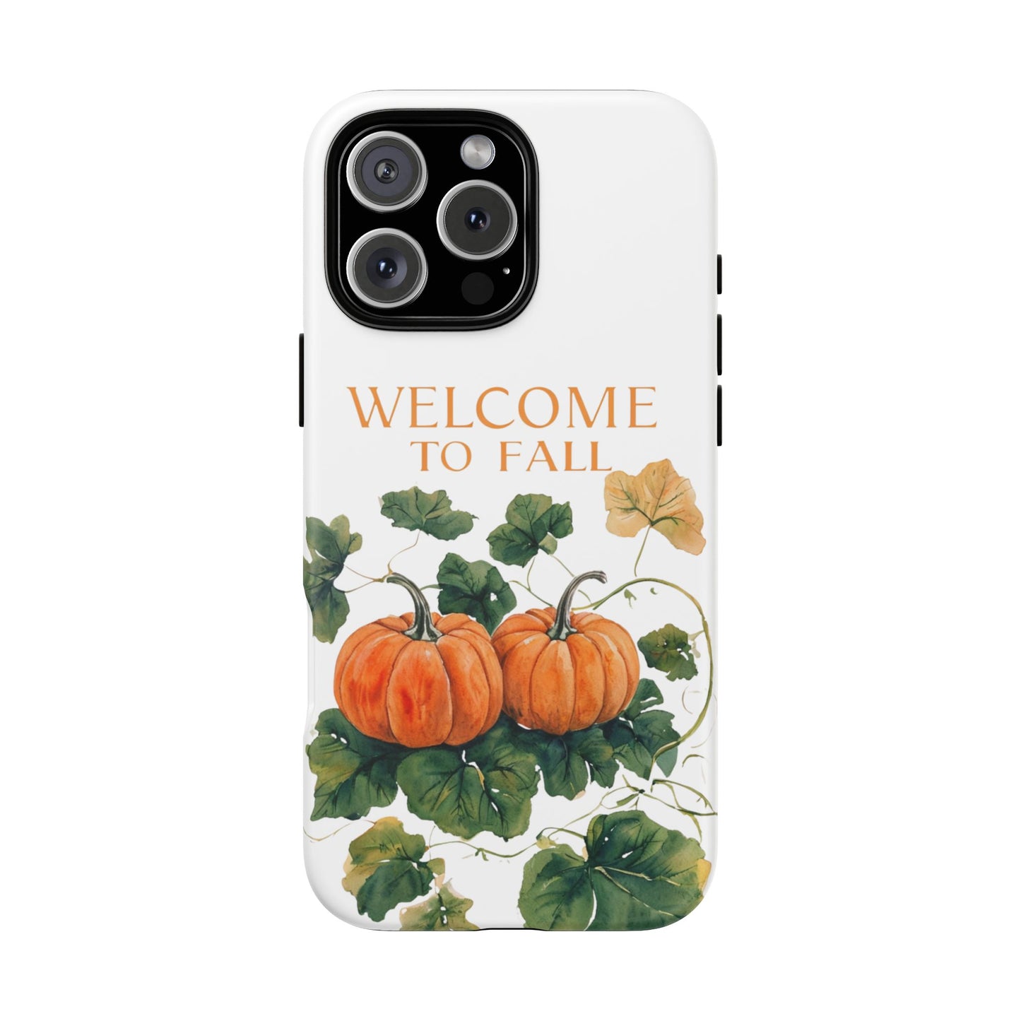 Welcome to Fall Phone Case, Pumpkin Autumn Leaves Design, Fall Aesthetic iPhone Cover, Seasonal Harvest Gift for Her