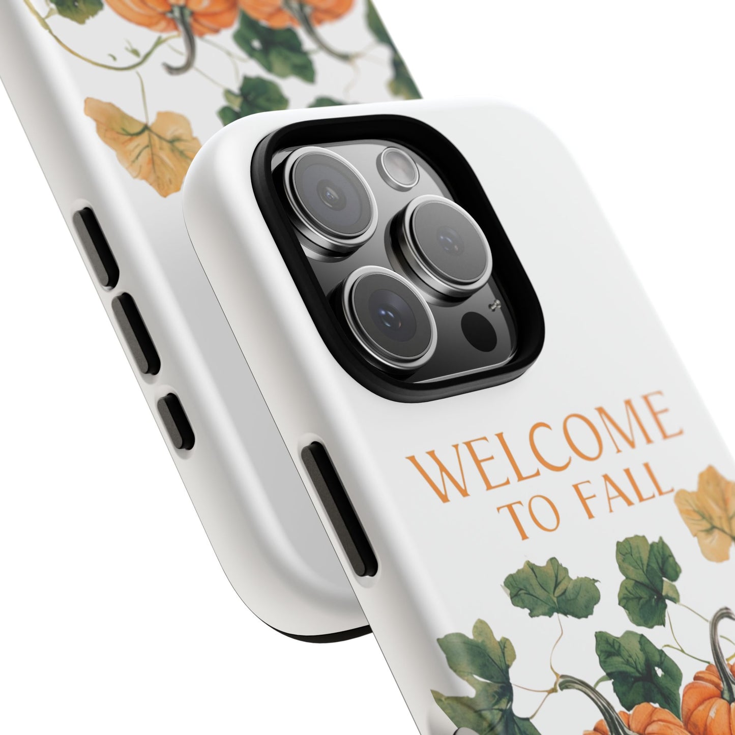 Welcome to Fall Phone Case, Pumpkin Autumn Leaves Design, Fall Aesthetic iPhone Cover, Seasonal Harvest Gift for Her