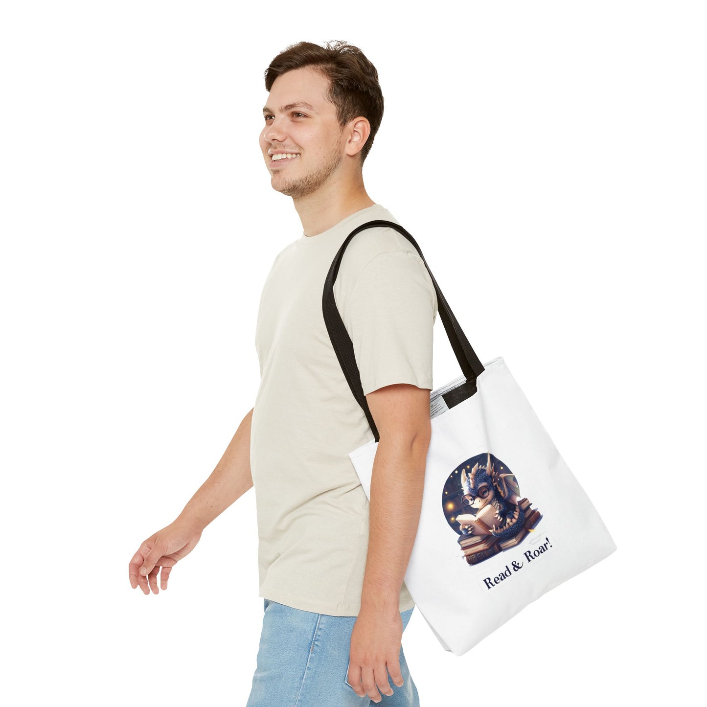 Enchanting Reads Dragon Tote Bag - Perfect for Book Lovers, Readers, Gifts, Literary Events, Reading Clubs!