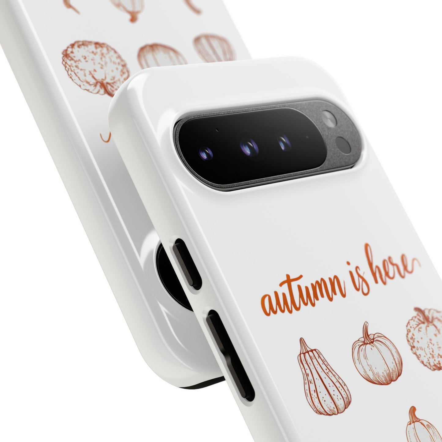 Autumn is Here Pumpkin Phone Case, Fall Pumpkin Illustration Phone Cover, Seasonal Autumn Phone Accessory