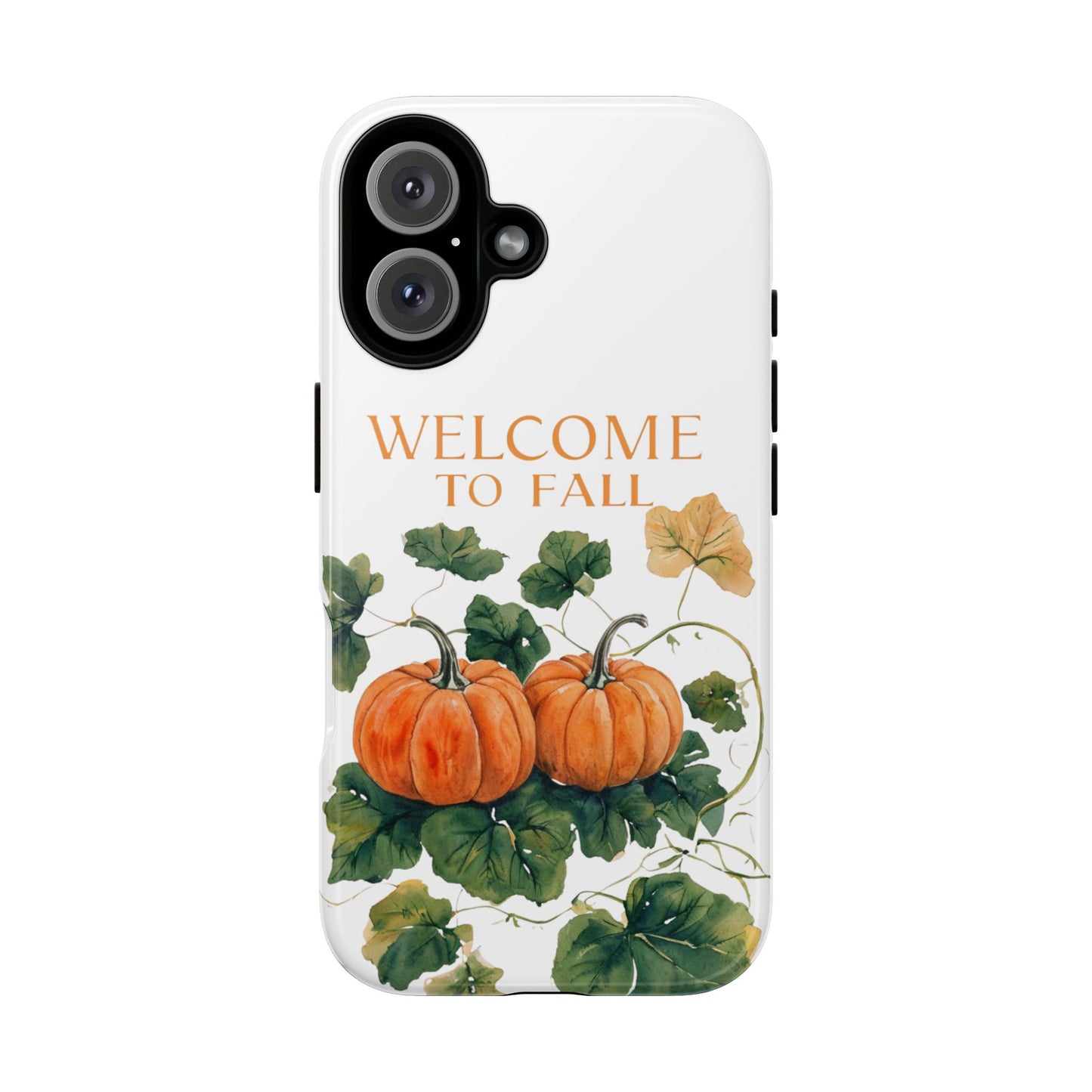 Welcome to Fall Phone Case, Pumpkin Autumn Leaves Design, Fall Aesthetic iPhone Cover, Seasonal Harvest Gift for Her