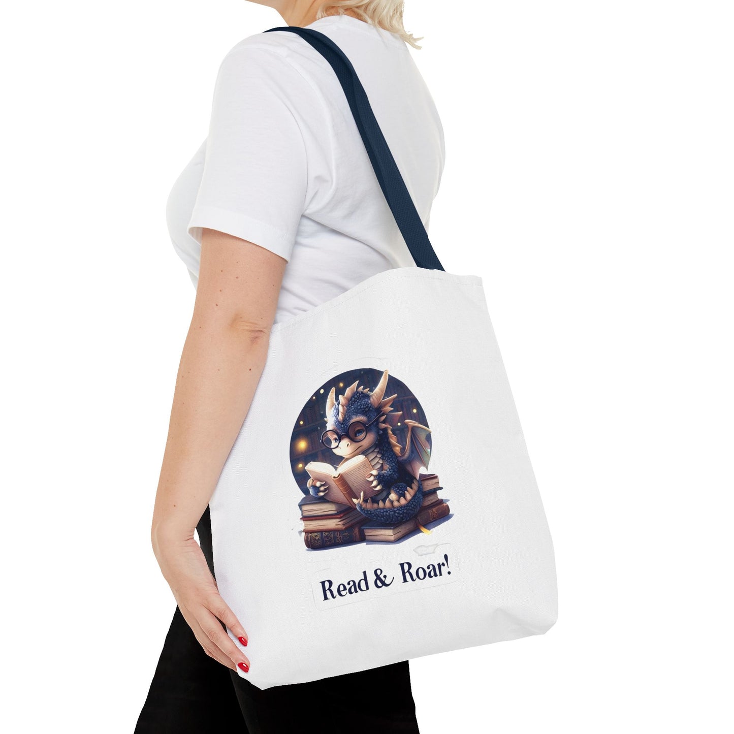 Enchanting Reads Dragon Tote Bag - Perfect for Book Lovers, Readers, Gifts, Literary Events, Reading Clubs!