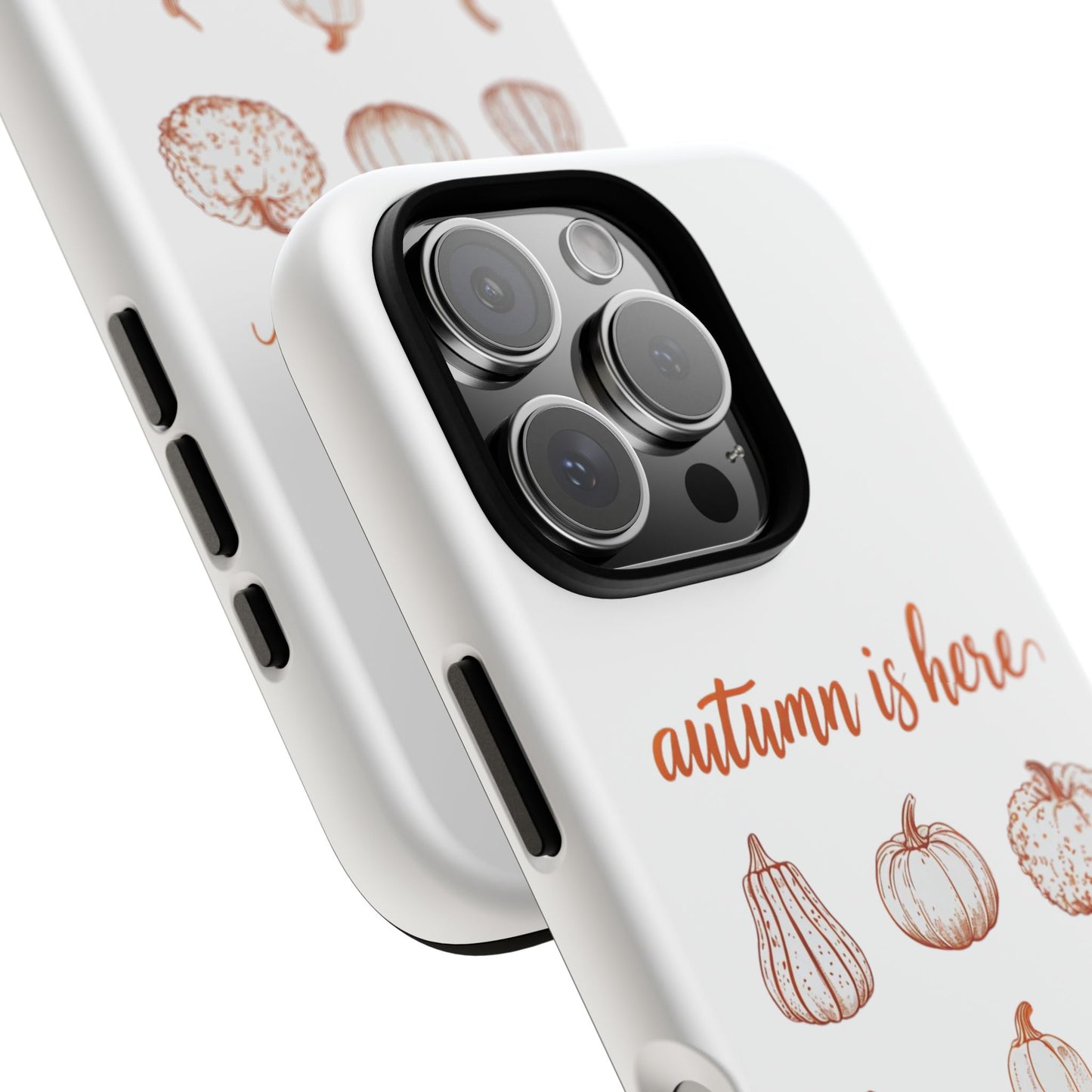 Autumn is Here Pumpkin Phone Case, Fall Pumpkin Illustration Phone Cover, Seasonal Autumn Phone Accessory