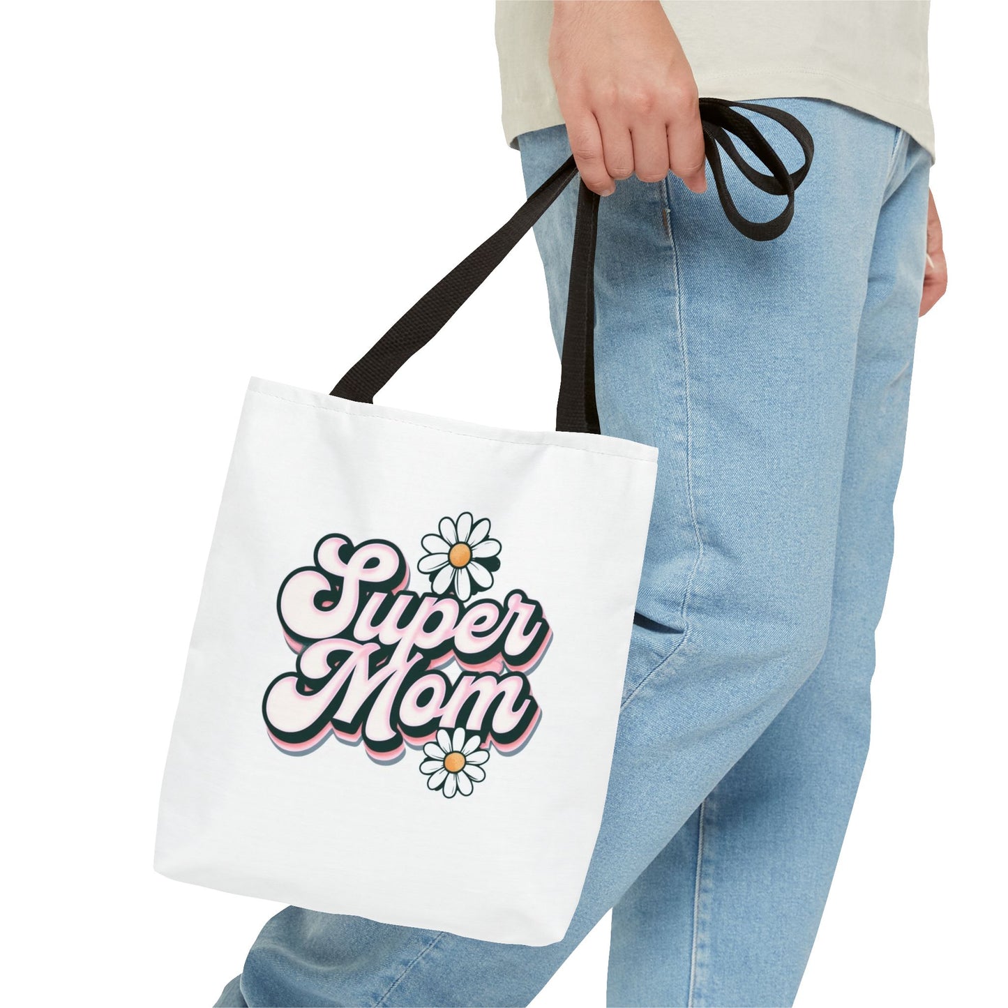 Super Mom Tote Bag - Floral Gift for Mothers Day, Shopping Bag, Eco-Friendly, Everyday Use, Mother's Day Gift, Mom Life