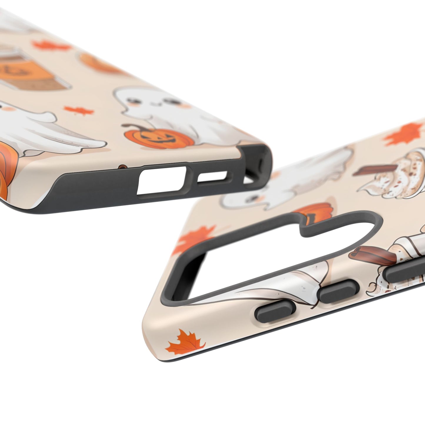 Kawaii Ghost Phone Case, Halloween Coffee Case, Pumpkin Spice iPhone Cover, Cute Fall Phone Grip, Spooky Season Aesthetic