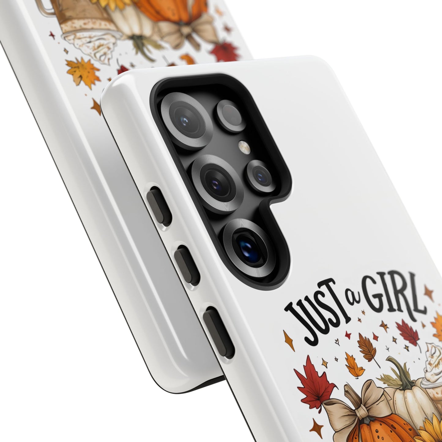 Just a Girl Who Loves Fall Phone Case, Autumn Aesthetic iPhone Cover, Pumpkin Spice Latte Case, Cute Fall Gift