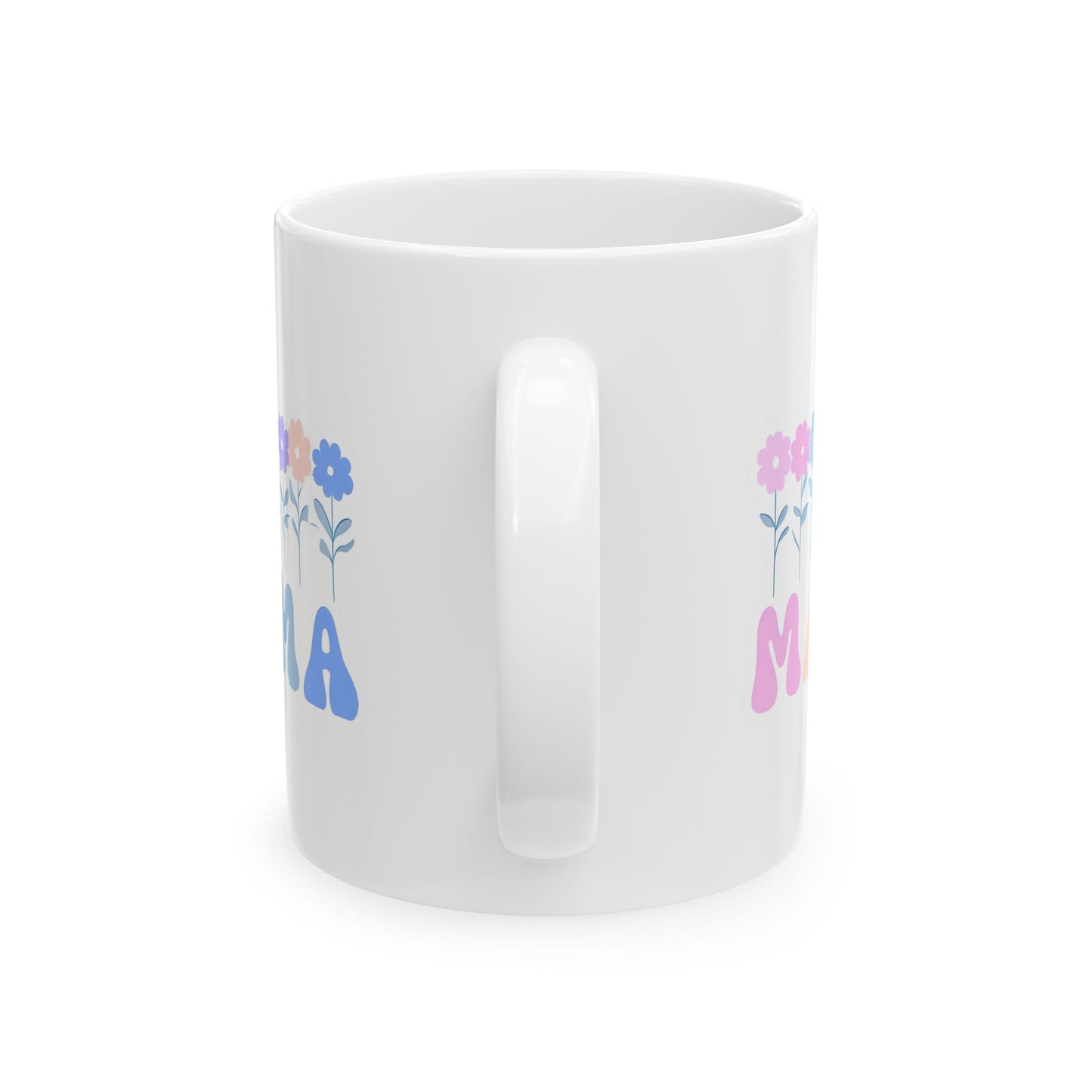 Pastel Floral Mama Mug - Colorful Ceramic Coffee Cup for Mother's Day, Birthday Gift, Tea Mug, Flower Design, Personalized Gift