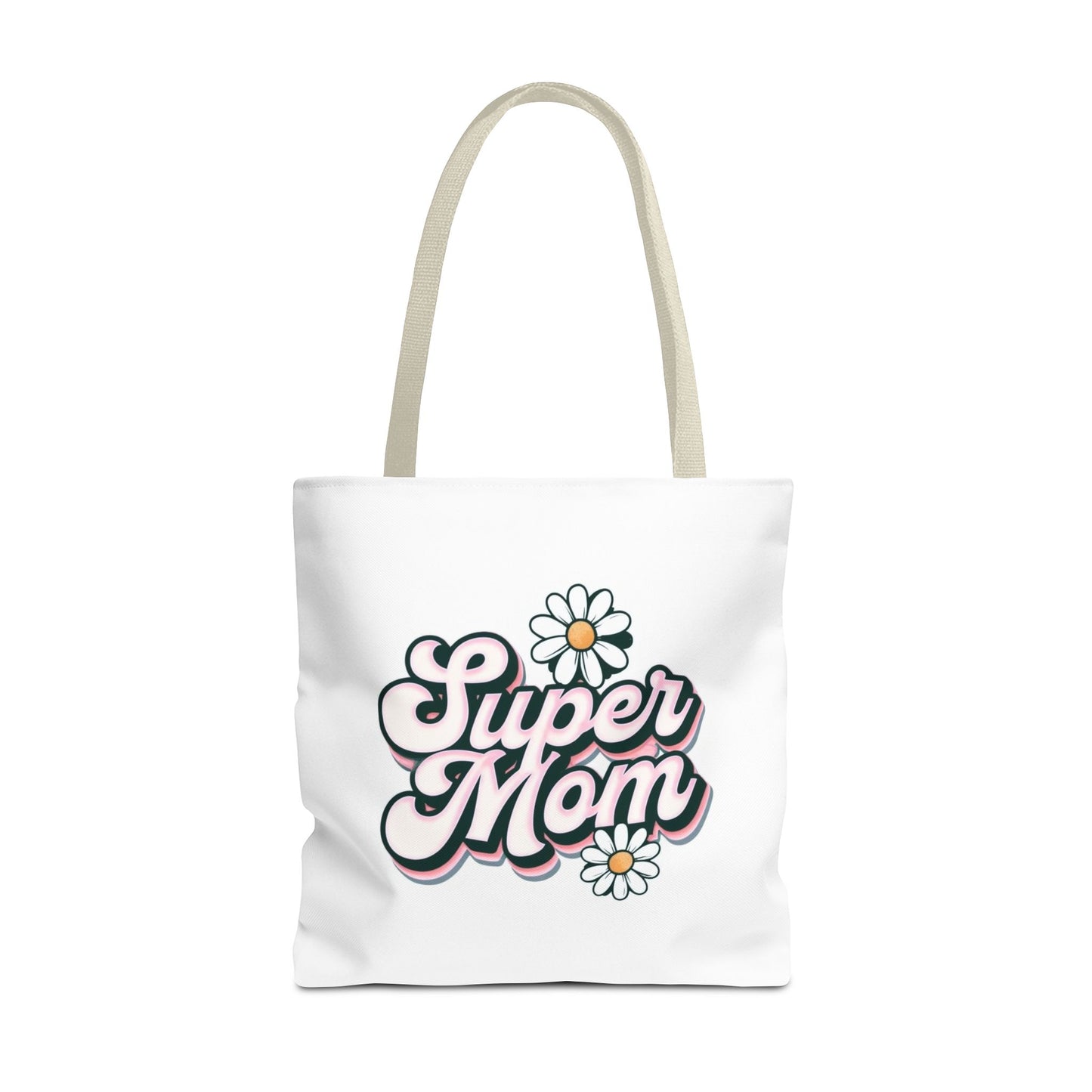 Super Mom Tote Bag - Floral Gift for Mothers Day, Shopping Bag, Eco-Friendly, Everyday Use, Mother's Day Gift, Mom Life