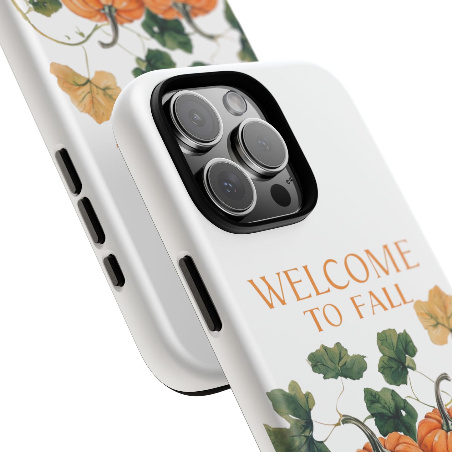 Welcome to Fall Phone Case, Pumpkin Autumn Leaves Design, Fall Aesthetic iPhone Cover, Seasonal Harvest Gift for Her