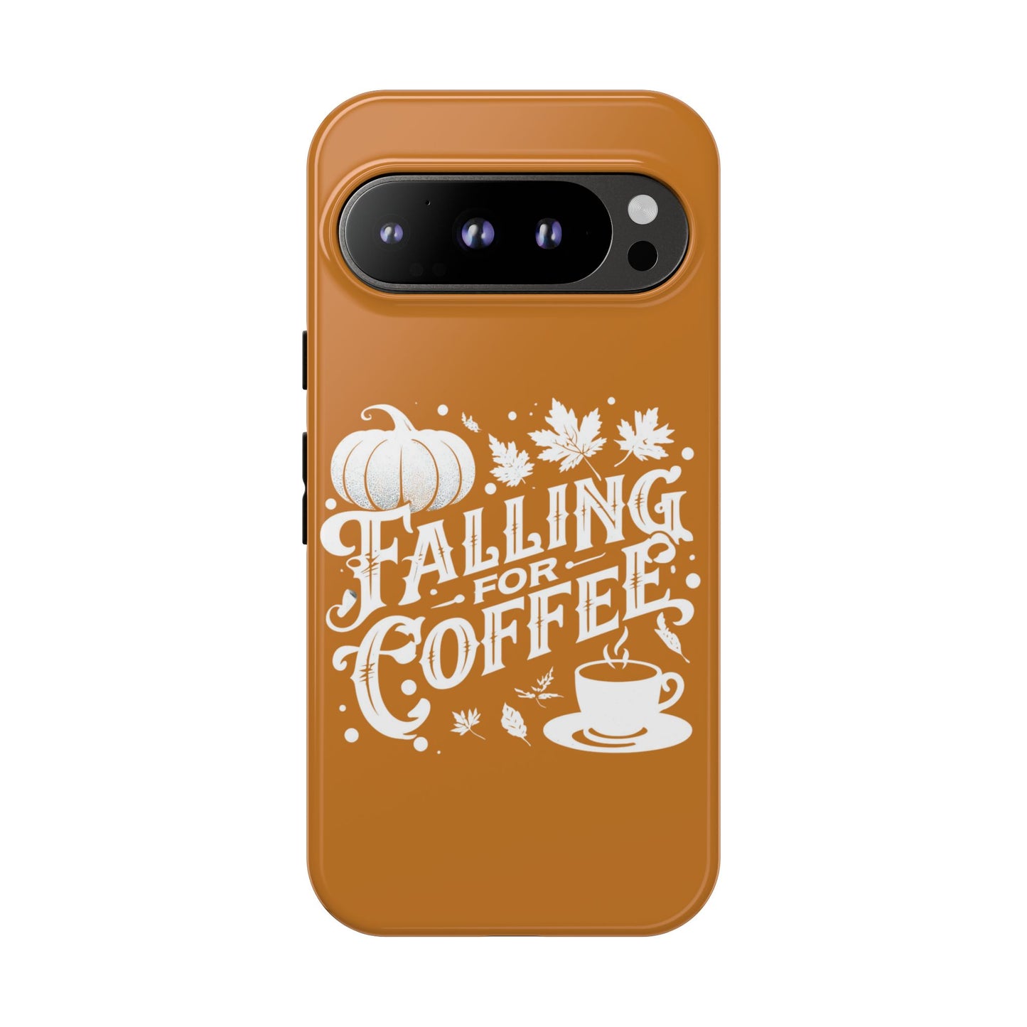 Falling for Coffee Phone Case, Fall Pumpkin Coffee Lover Gift, Autumn Phone Cover, Cozy Coffee Vibes Case, Pumpkin Spice Season Accessory