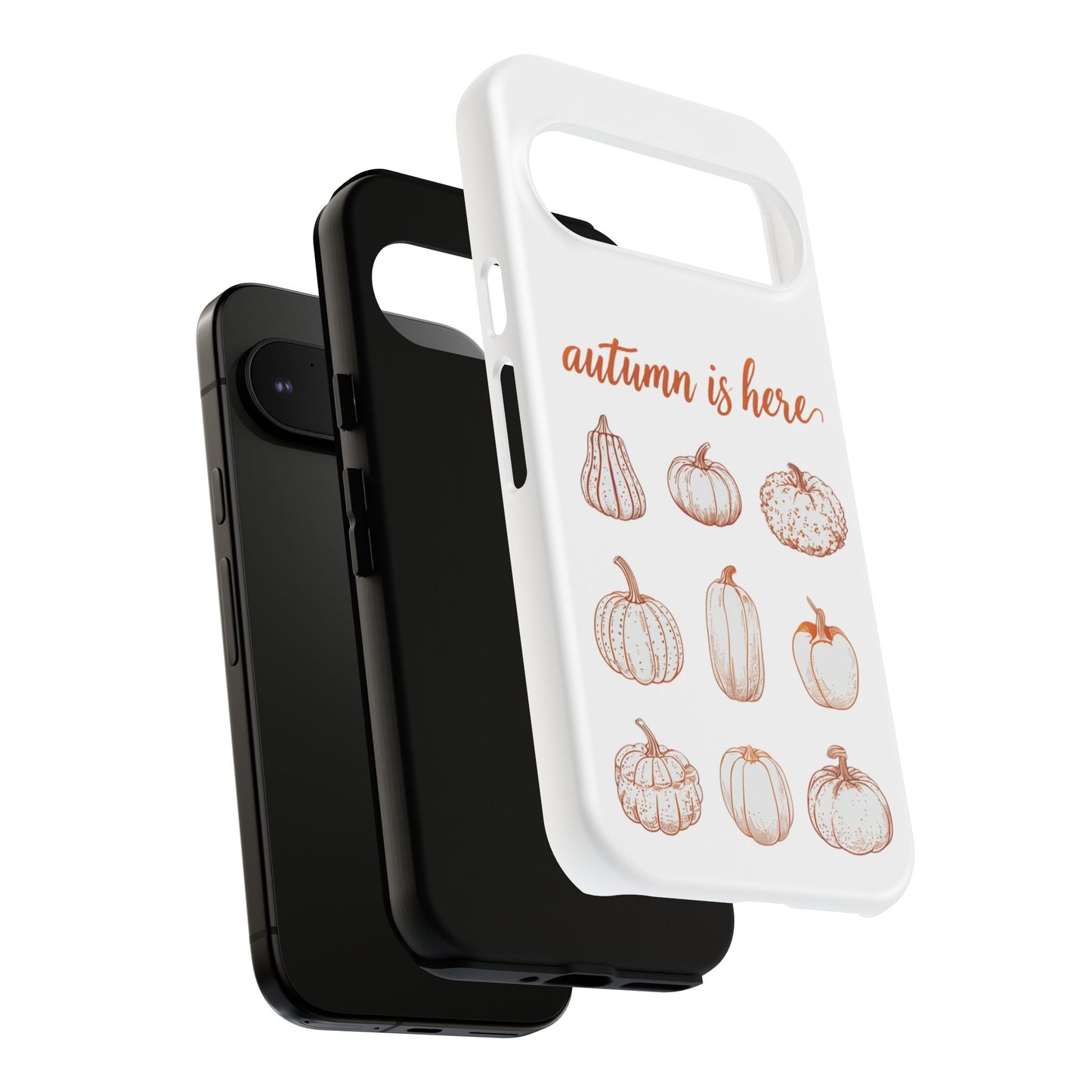 Autumn is Here Pumpkin Phone Case, Fall Pumpkin Illustration Phone Cover, Seasonal Autumn Phone Accessory