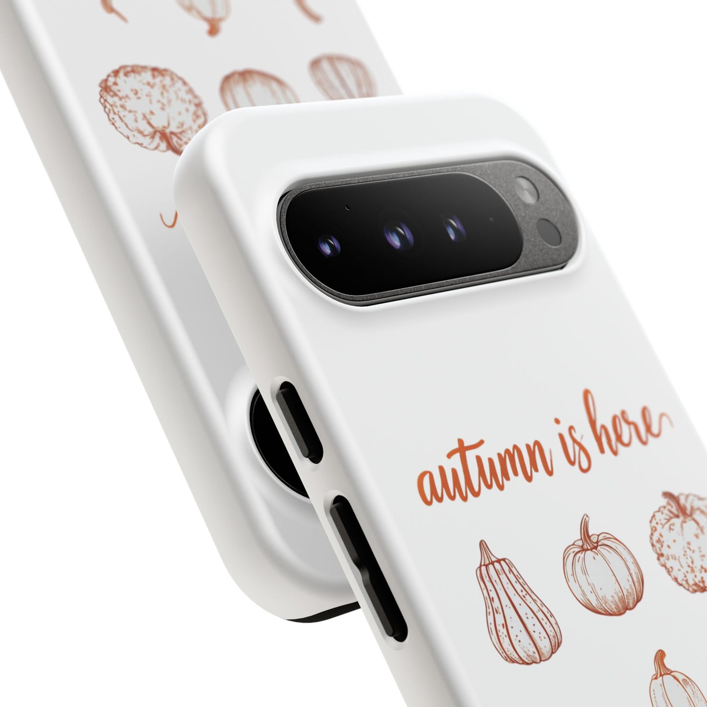 Autumn is Here Pumpkin Phone Case, Fall Pumpkin Illustration Phone Cover, Seasonal Autumn Phone Accessory