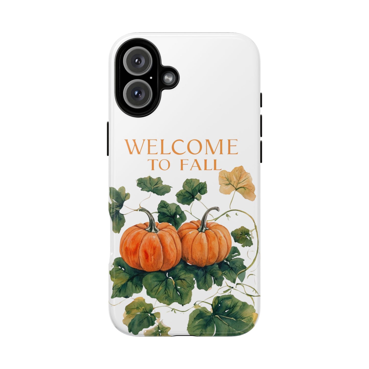 Welcome to Fall Phone Case, Pumpkin Autumn Leaves Design, Fall Aesthetic iPhone Cover, Seasonal Harvest Gift for Her