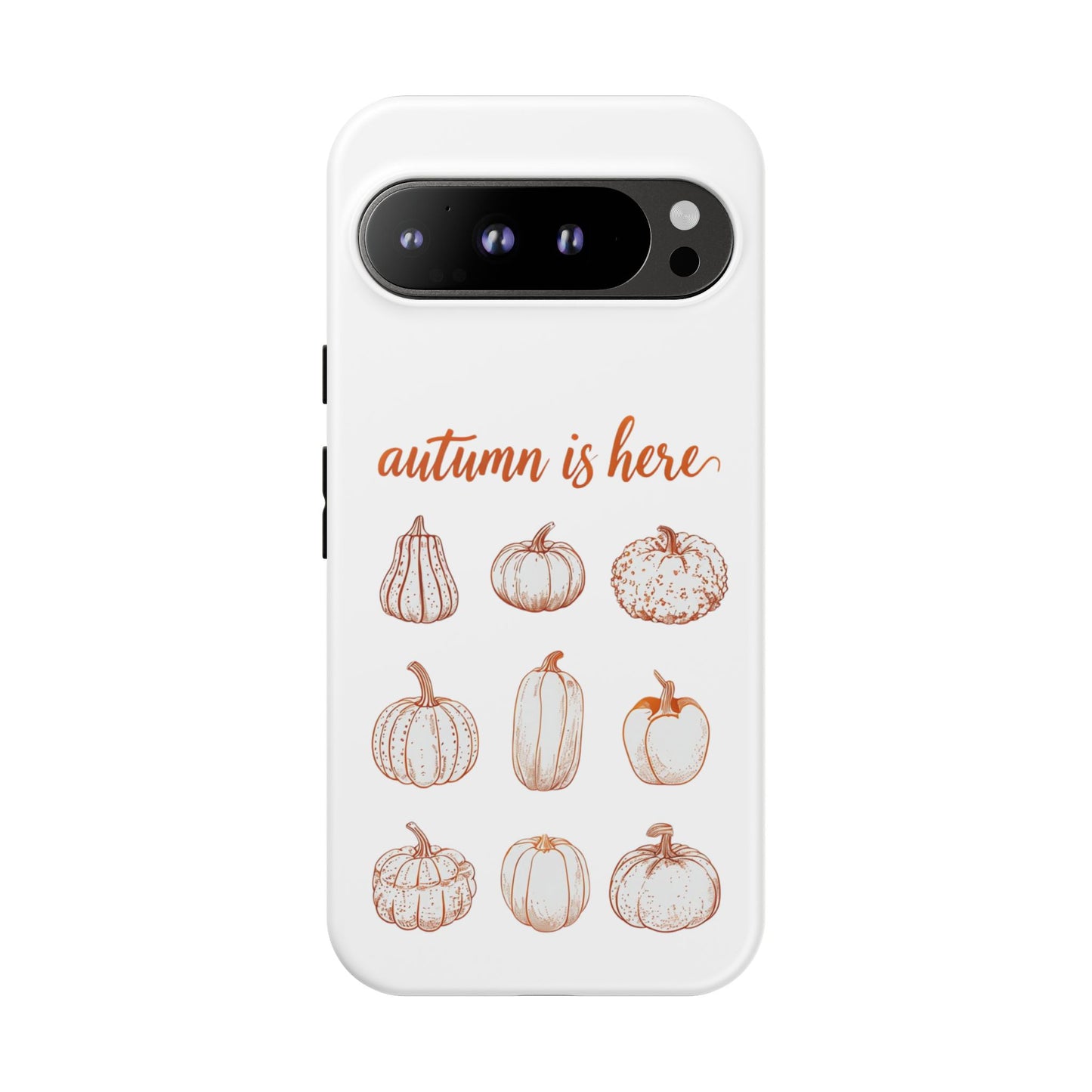 Autumn is Here Pumpkin Phone Case, Fall Pumpkin Illustration Phone Cover, Seasonal Autumn Phone Accessory