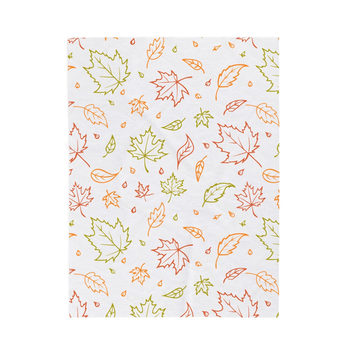 Fall Leaf Plush Blanket, Autumn Throw Blanket, Velveteen Cozy Blanket, Soft Fall Decor, Leaf Pattern Couch Blanket, 3 Sizes Available