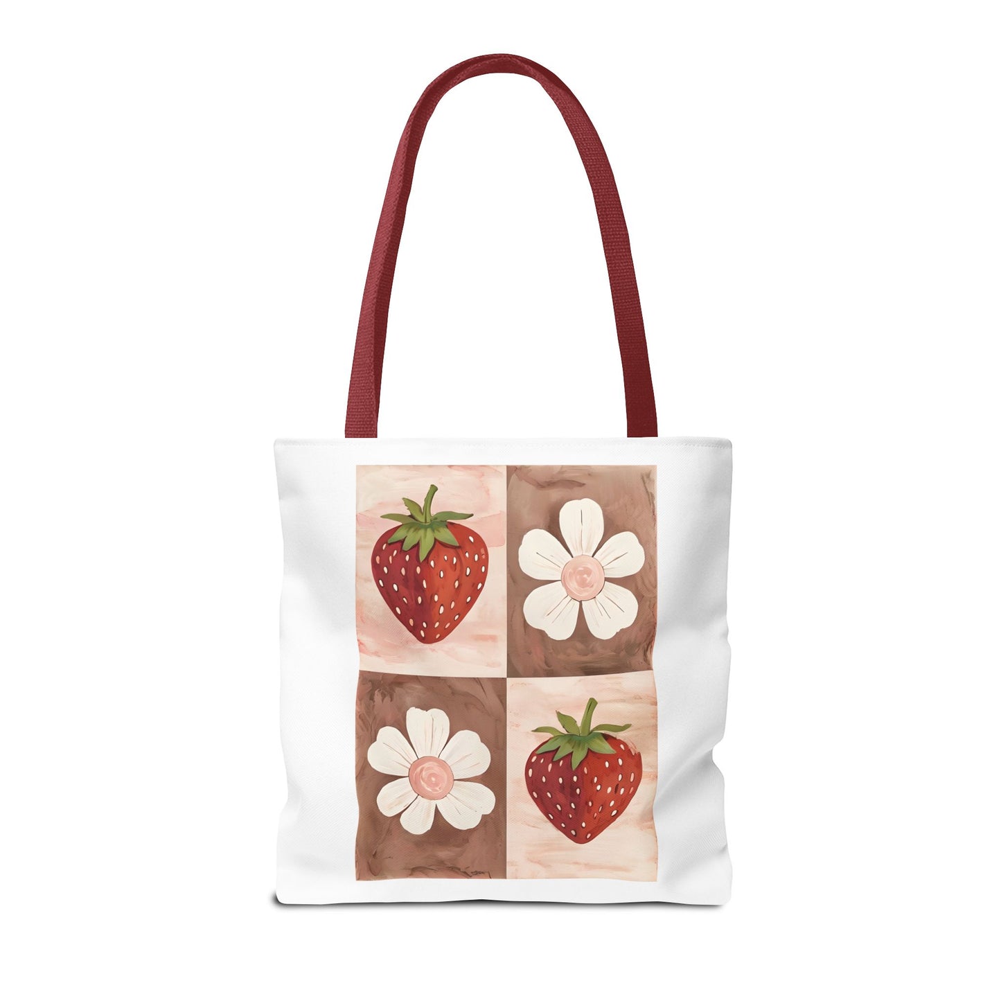 Strawberry Floral Tote Bag, Perfect for Spring, Eco-Friendly Shopping, Farmers Market, Gifts for Her, Cute Weekend Bag
