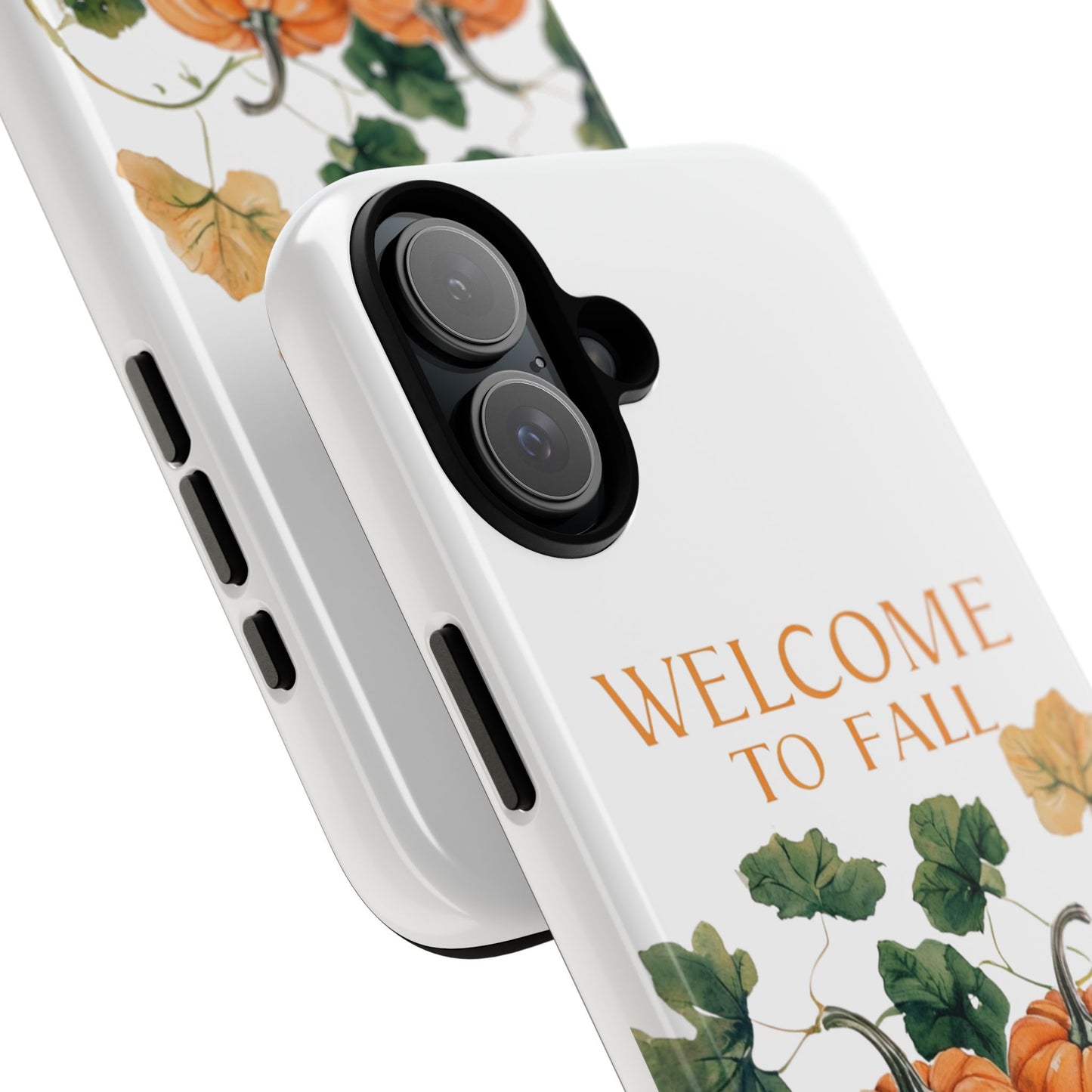 Welcome to Fall Phone Case, Pumpkin Autumn Leaves Design, Fall Aesthetic iPhone Cover, Seasonal Harvest Gift for Her