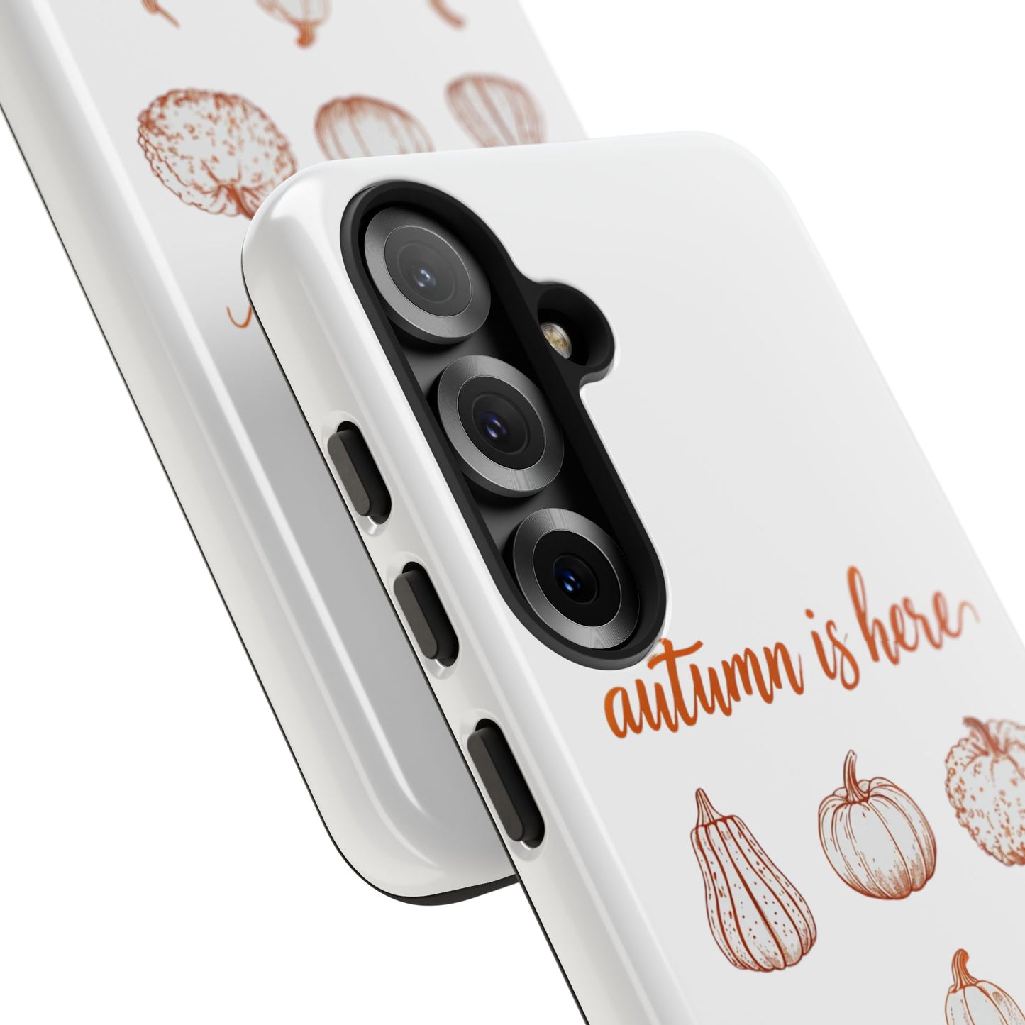 Autumn is Here Pumpkin Phone Case, Fall Pumpkin Illustration Phone Cover, Seasonal Autumn Phone Accessory