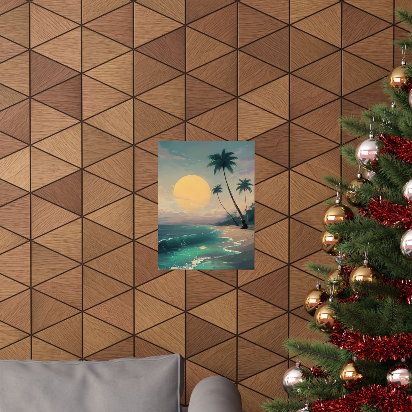 Beach Sunset Vertical Posters - Tropical Wall Art, Ocean Decor, Summer Vibes, Relaxation Artwork, Gift for Nature Lovers