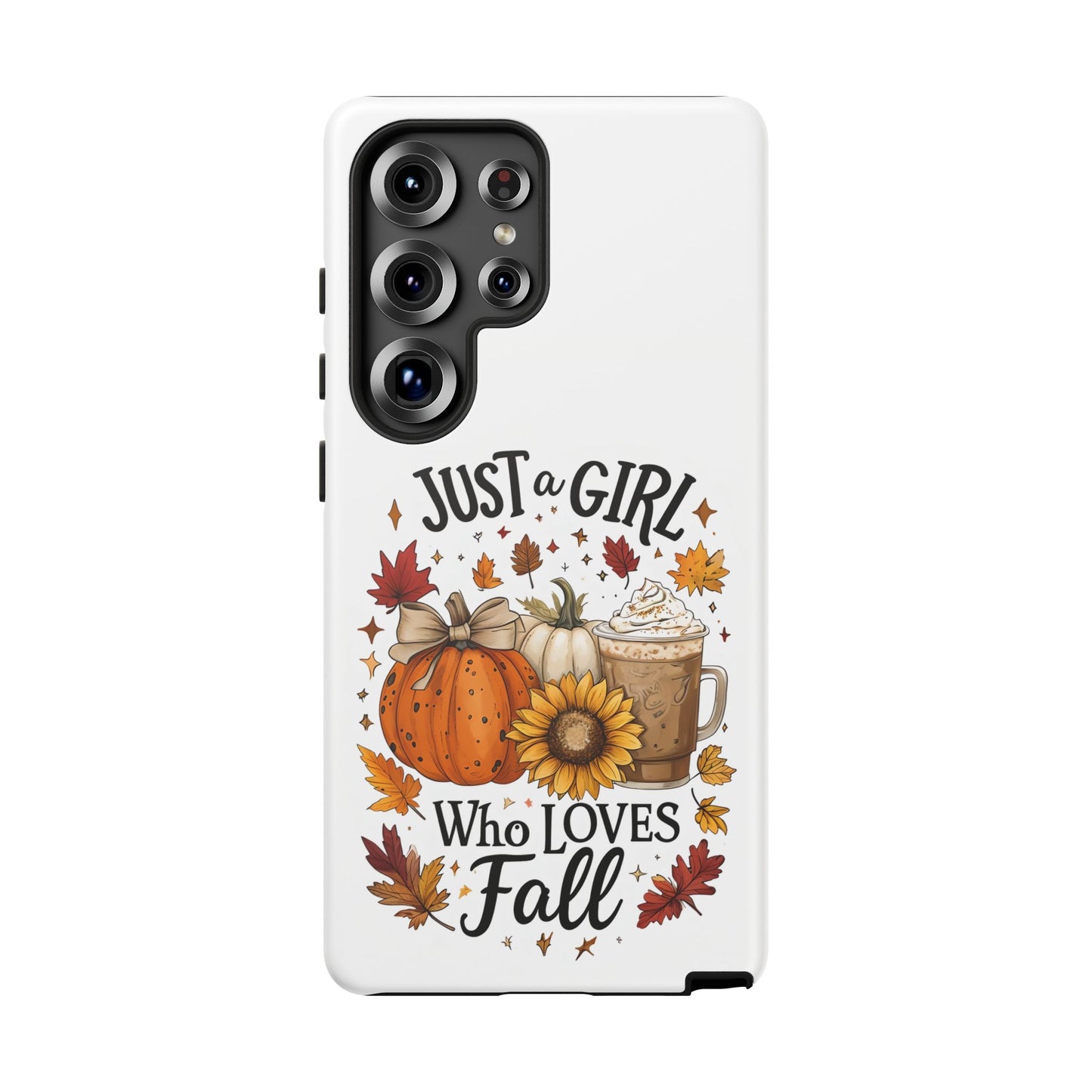 Just a Girl Who Loves Fall Phone Case, Autumn Aesthetic iPhone Cover, Pumpkin Spice Latte Case, Cute Fall Gift