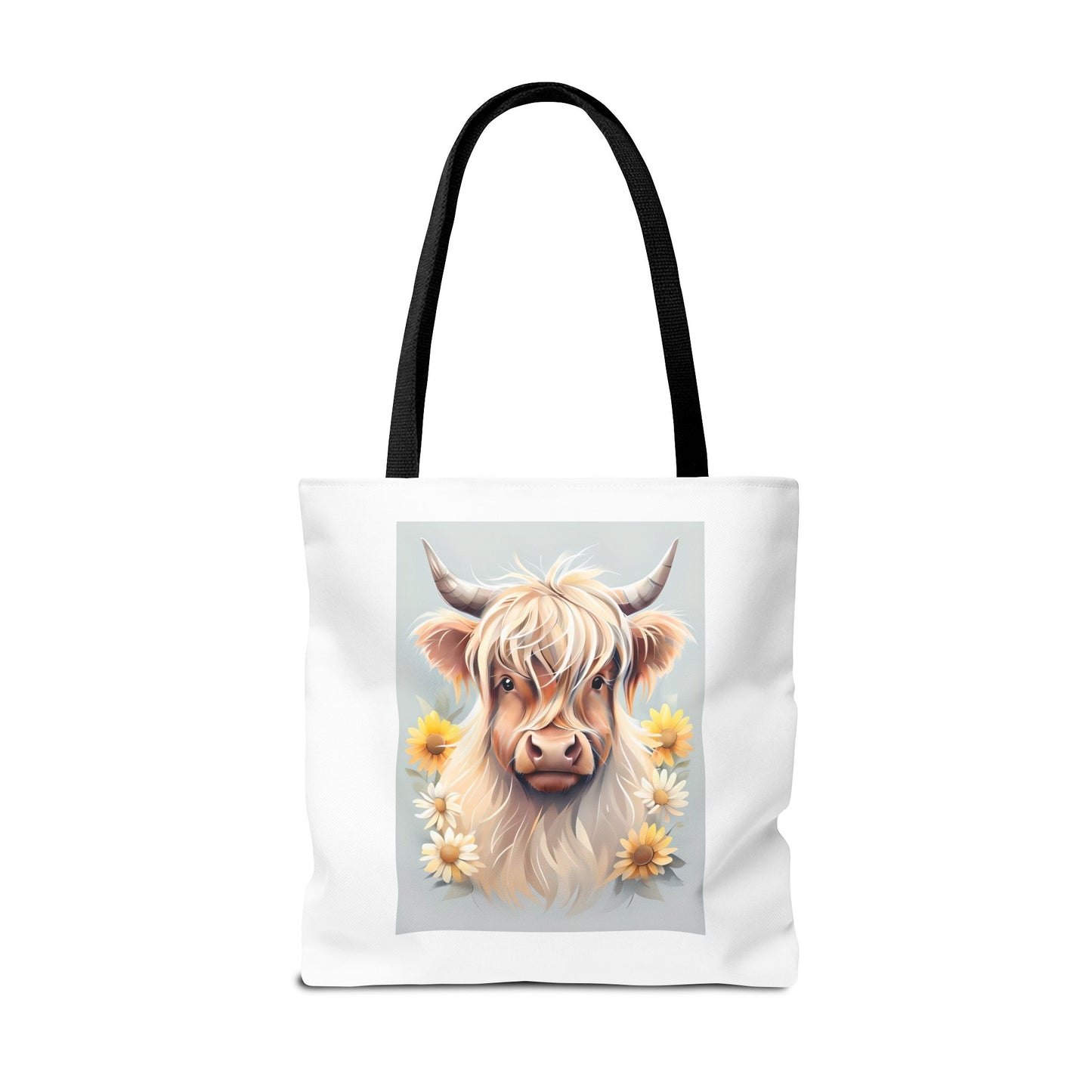 Adorable Highland Cow Tote Bag, Farmhouse Decor, Animal Lover Gift, Floral Print, Everyday Use, Easter gift
