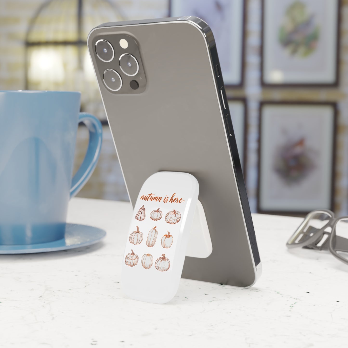 Autumn phone grip, Pumpkin phone holder, Fall cell stand, Cute phone accessory