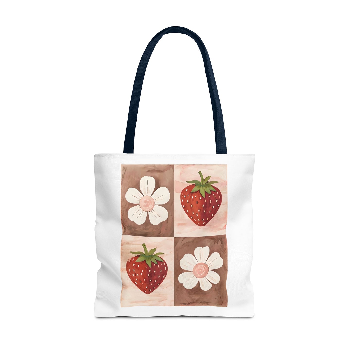 Strawberry Floral Tote Bag, Perfect for Spring, Eco-Friendly Shopping, Farmers Market, Gifts for Her, Cute Weekend Bag