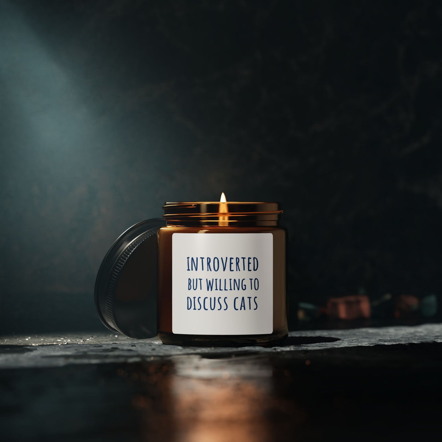Introverted Cat Lover Candle – Funny Scented Jar for Cat Moms and Cozy Nights