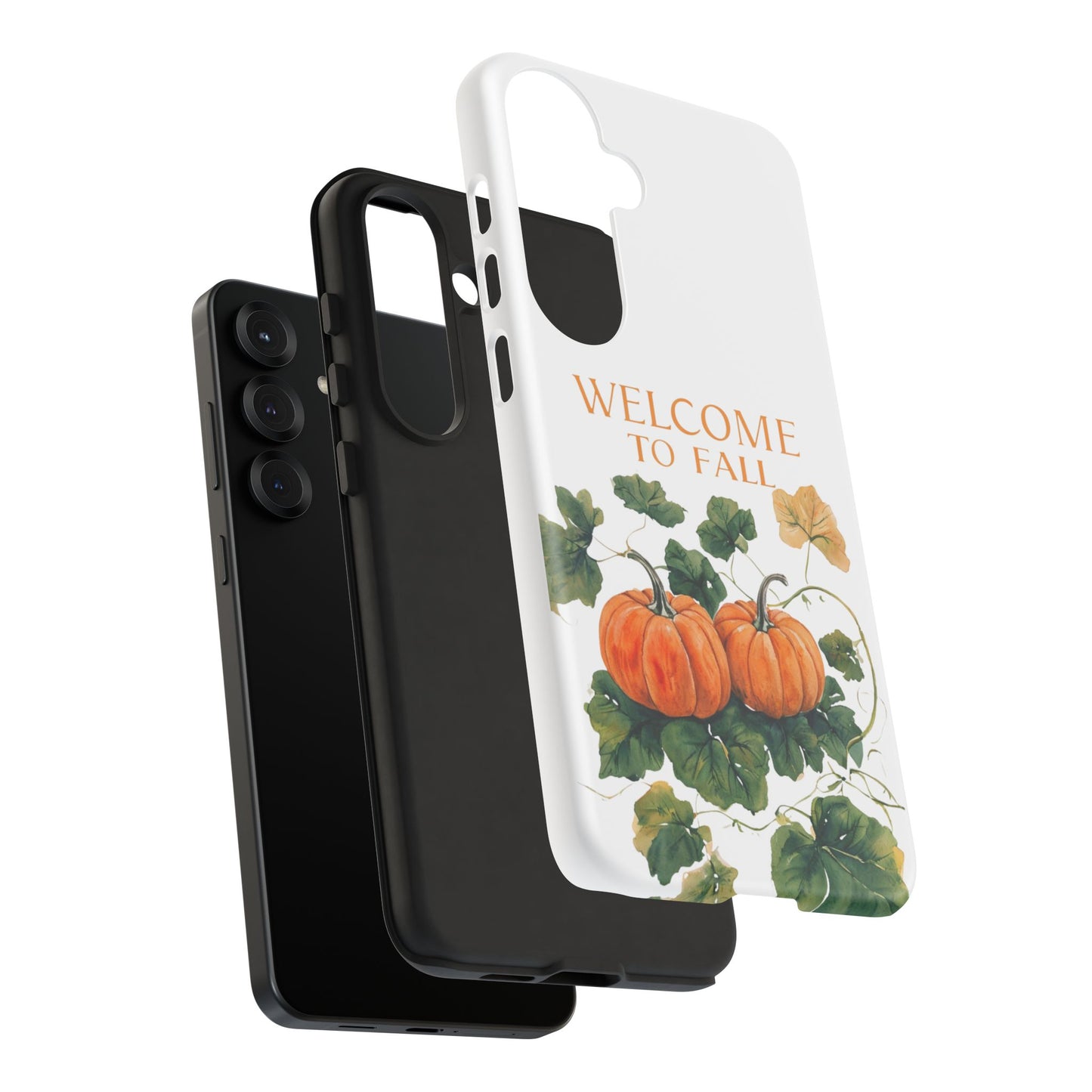 Welcome to Fall Phone Case, Pumpkin Autumn Leaves Design, Fall Aesthetic iPhone Cover, Seasonal Harvest Gift for Her
