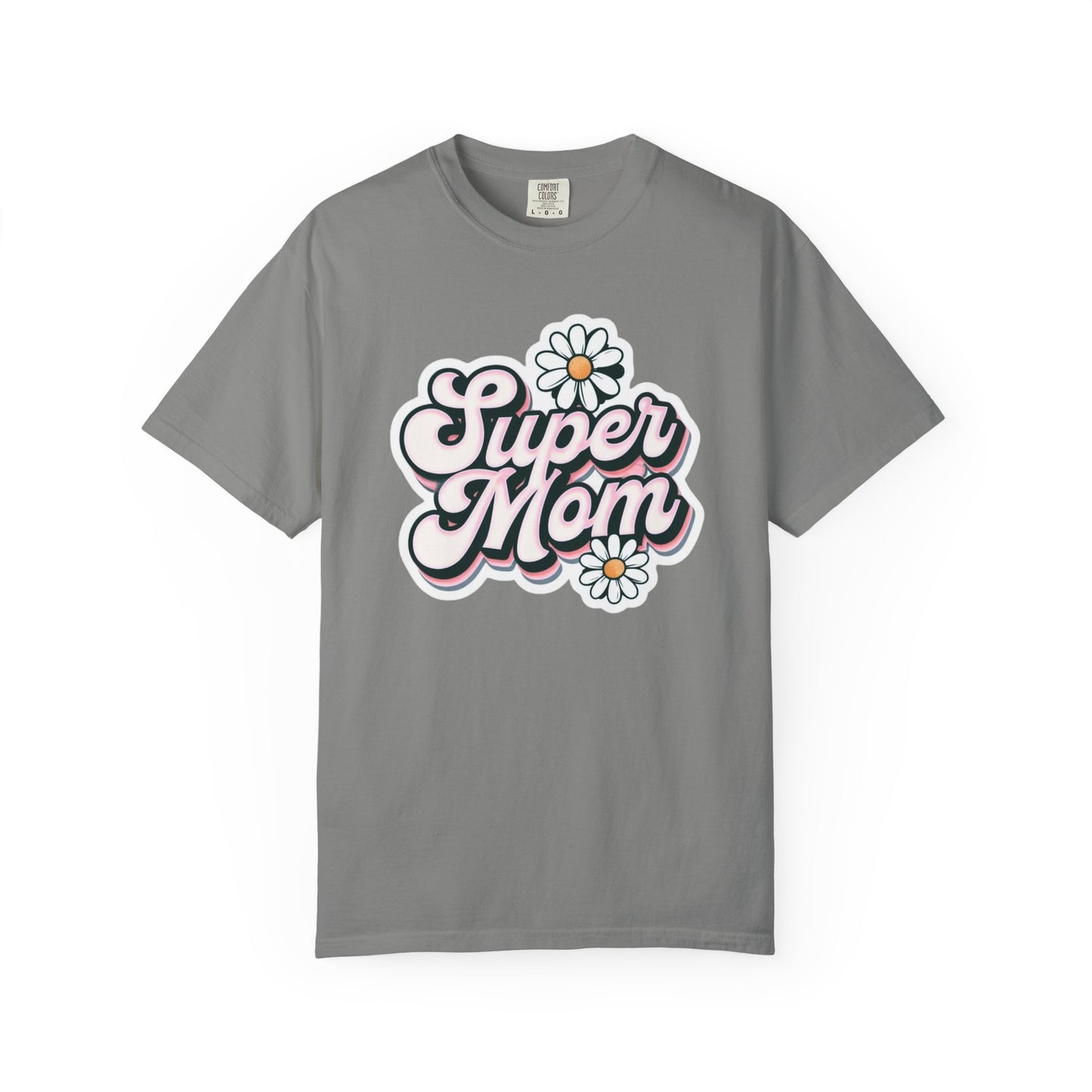 Super Mom T-Shirt, Cute Gift for Mothers Day, Casual Wear, Birthday Tee, Trendy Mom Apparel, Daisies Design