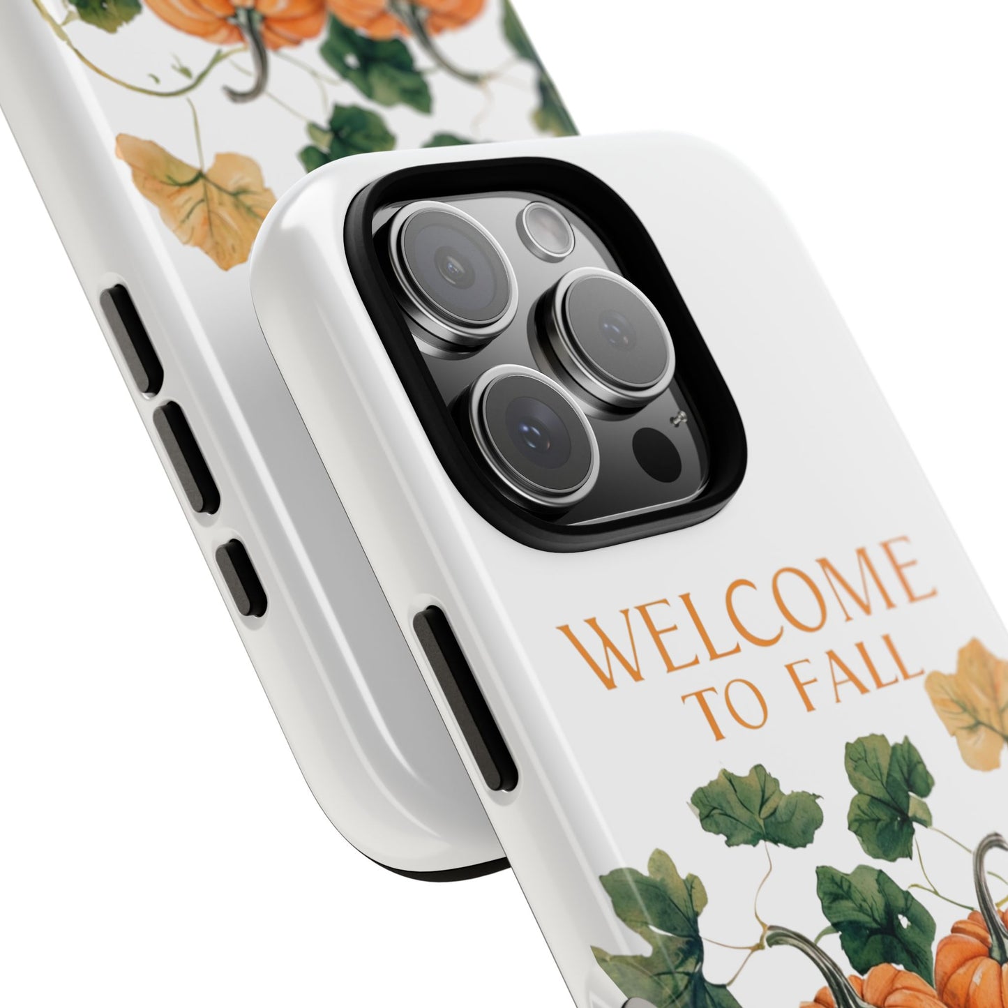 Welcome to Fall Phone Case, Pumpkin Autumn Leaves Design, Fall Aesthetic iPhone Cover, Seasonal Harvest Gift for Her