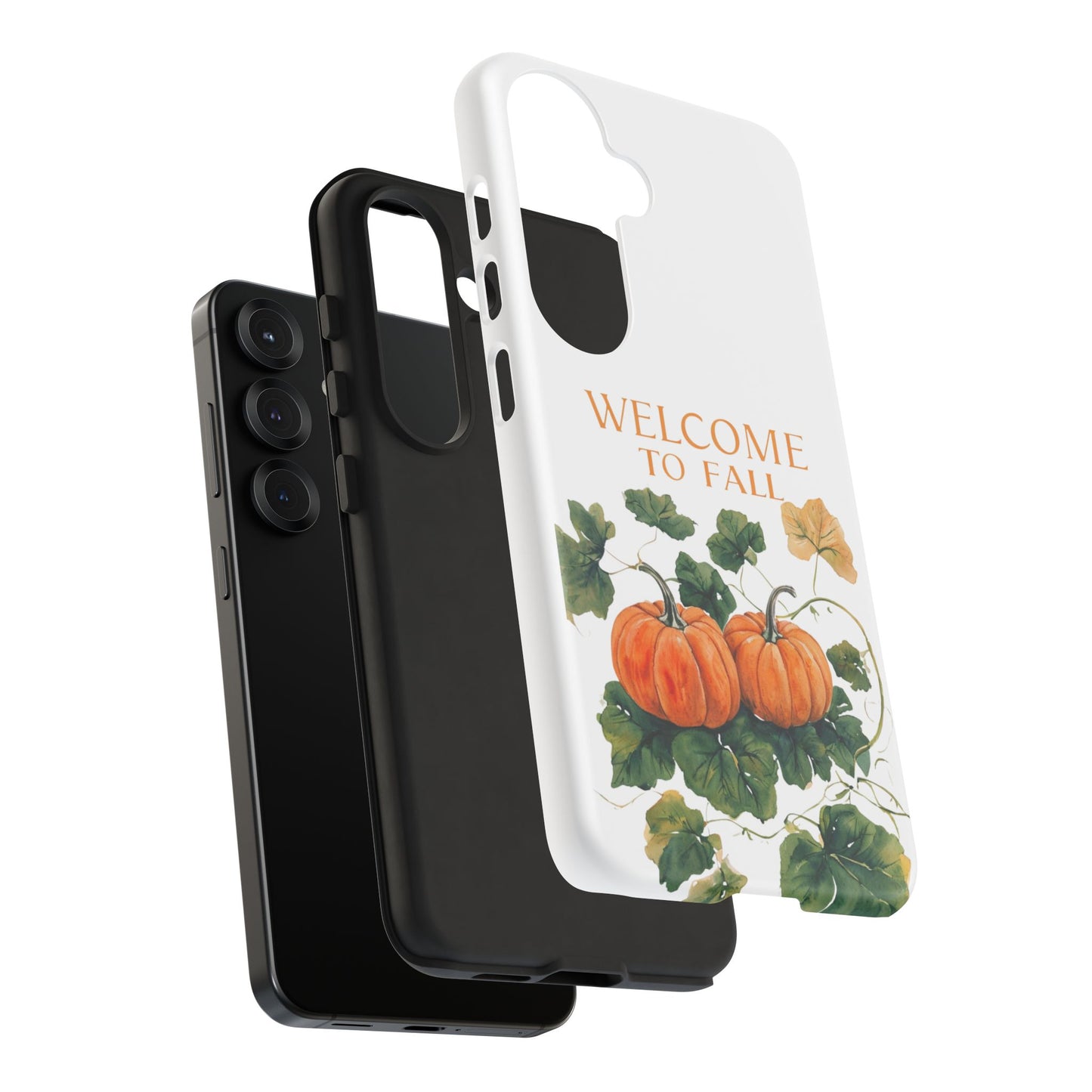 Welcome to Fall Phone Case, Pumpkin Autumn Leaves Design, Fall Aesthetic iPhone Cover, Seasonal Harvest Gift for Her