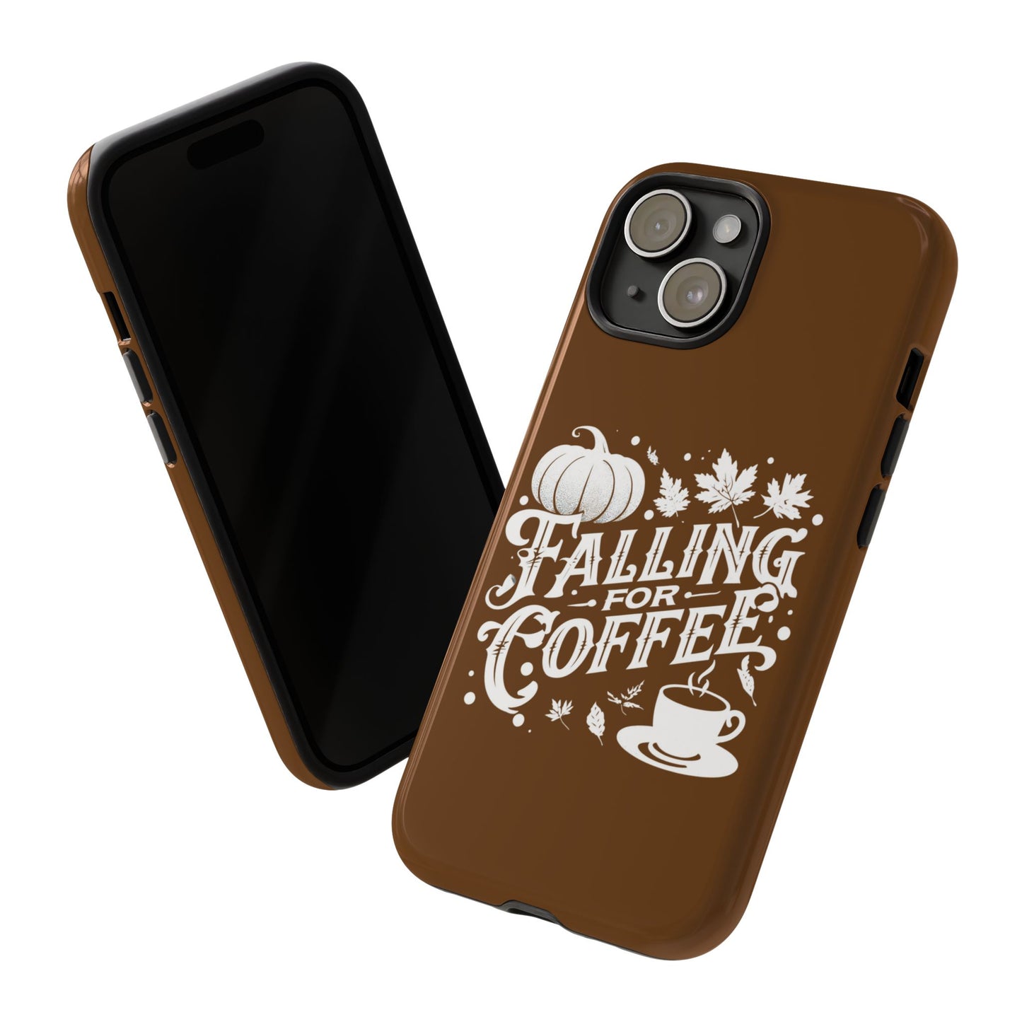 Falling for Coffee Phone Case, Fall Pumpkin Coffee Lover Gift, Autumn Phone Cover, Cozy Coffee Vibes Case, Pumpkin Spice Season Accessory