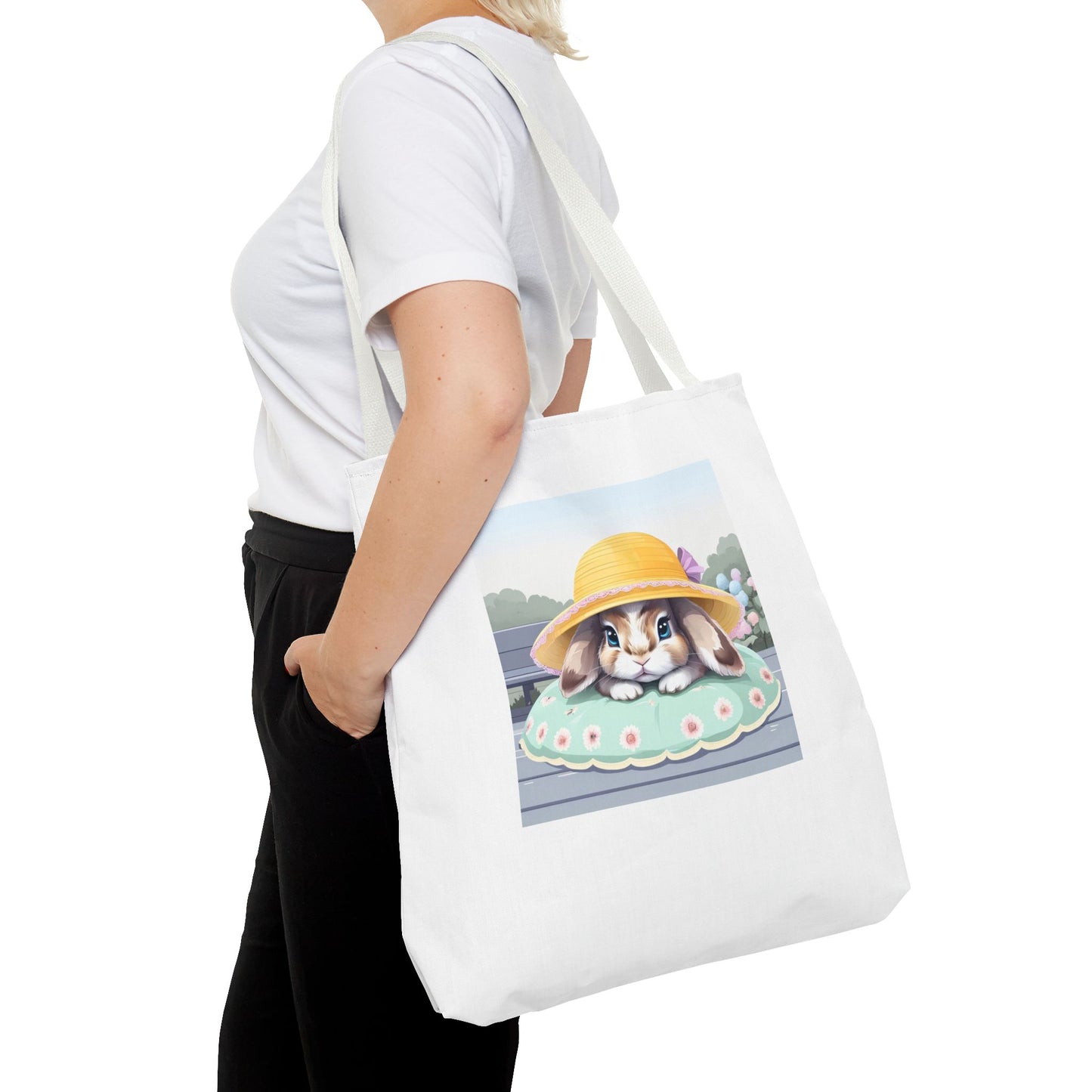 Charming Bunny Tote Bag, Cute Rabbit Lover Gift, Spring Accessory, Easter Tote, Eco-Friendly Shopping Bag