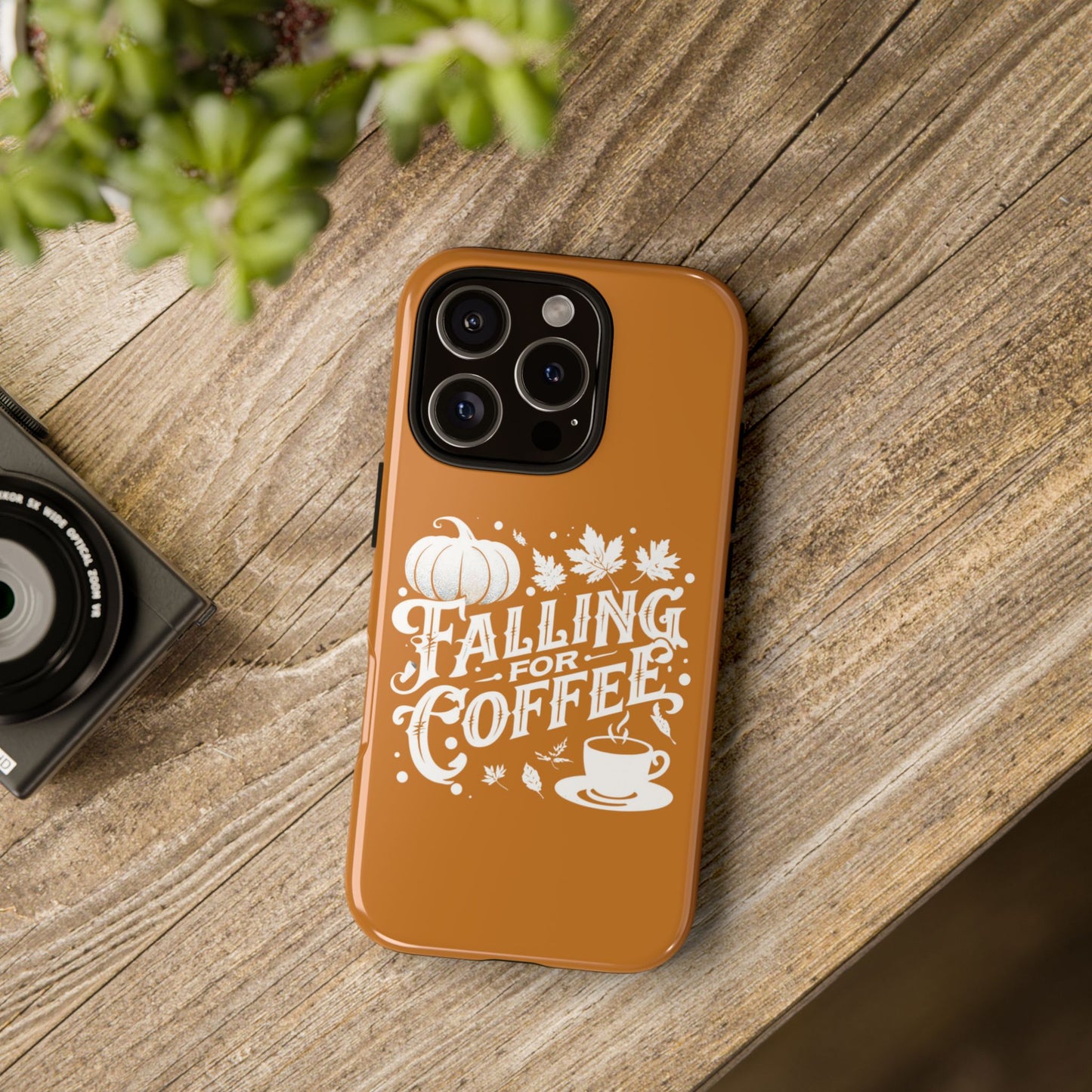 Falling for Coffee Phone Case, Fall Pumpkin Coffee Lover Gift, Autumn Phone Cover, Cozy Coffee Vibes Case, Pumpkin Spice Season Accessory