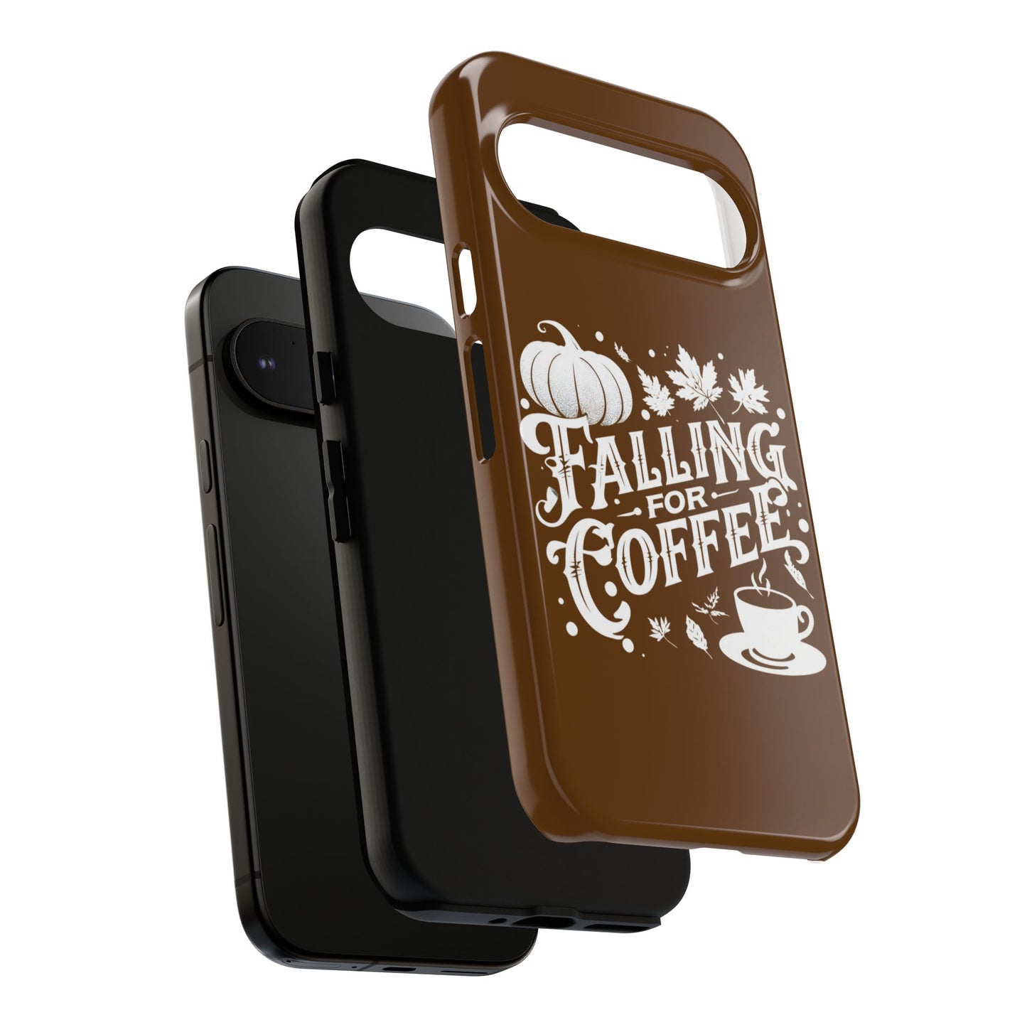 Falling for Coffee Phone Case, Fall Pumpkin Coffee Lover Gift, Autumn Phone Cover, Cozy Coffee Vibes Case, Pumpkin Spice Season Accessory