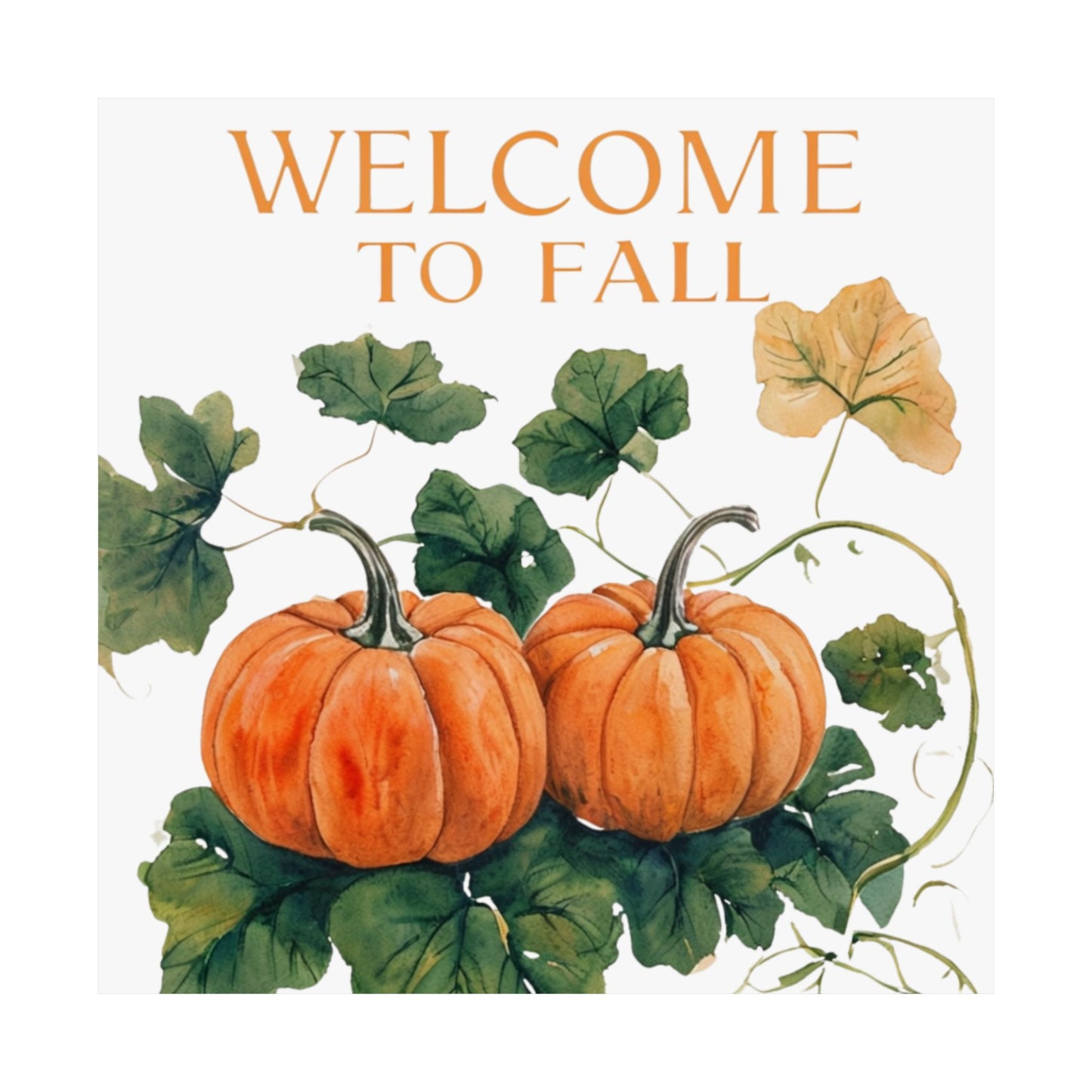 Welcome To Fall Pumpkin Poster, Autumn Wall Art Print, Rustic Pumpkin Home Decor, Fall Seasonal Art, Cozy Harvest Wall Print