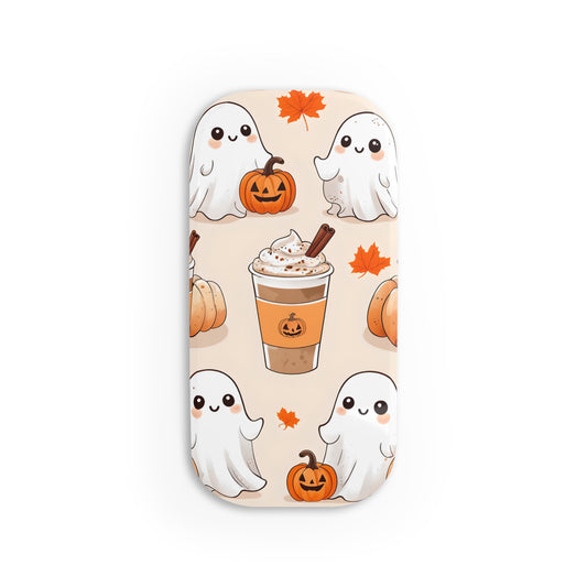 Autumn ghost phone grip, Cute pumpkin phone grip, Fall ghost phone accessory, Halloween phone grip, Spooky cute phone stand