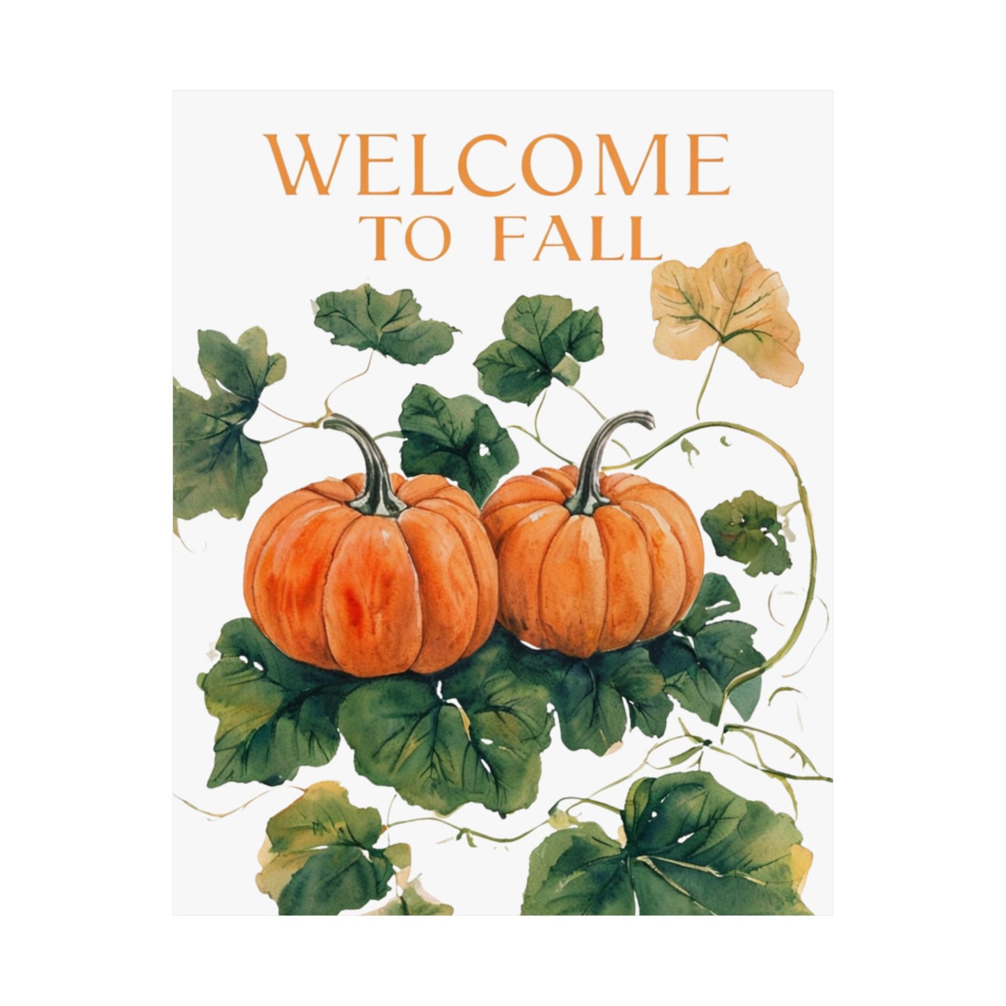 Welcome To Fall Pumpkin Poster, Autumn Wall Art Print, Rustic Pumpkin Home Decor, Fall Seasonal Art, Cozy Harvest Wall Print