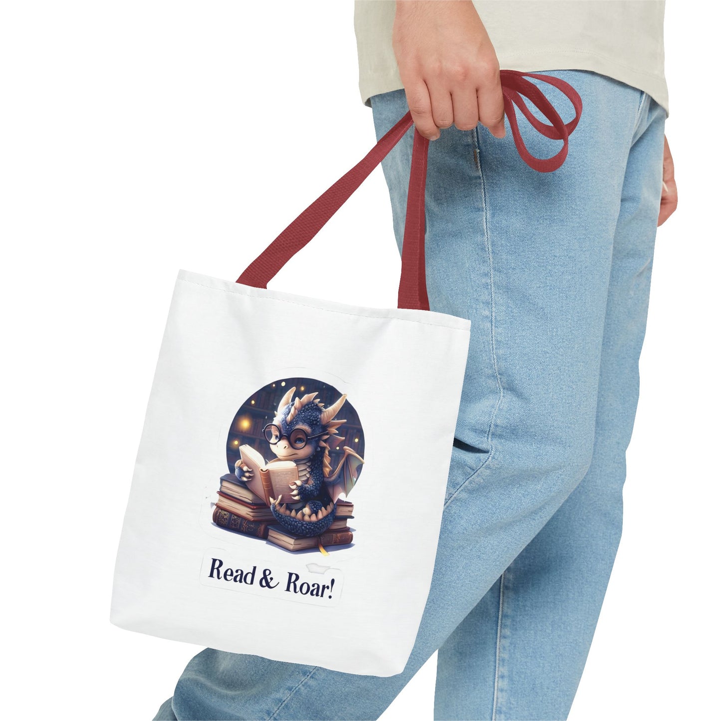 Enchanting Reads Dragon Tote Bag - Perfect for Book Lovers, Readers, Gifts, Literary Events, Reading Clubs!