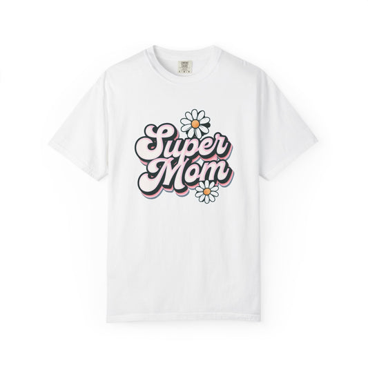 Super Mom T-Shirt, Cute Gift for Mothers Day, Casual Wear, Birthday Tee, Trendy Mom Apparel, Daisies Design