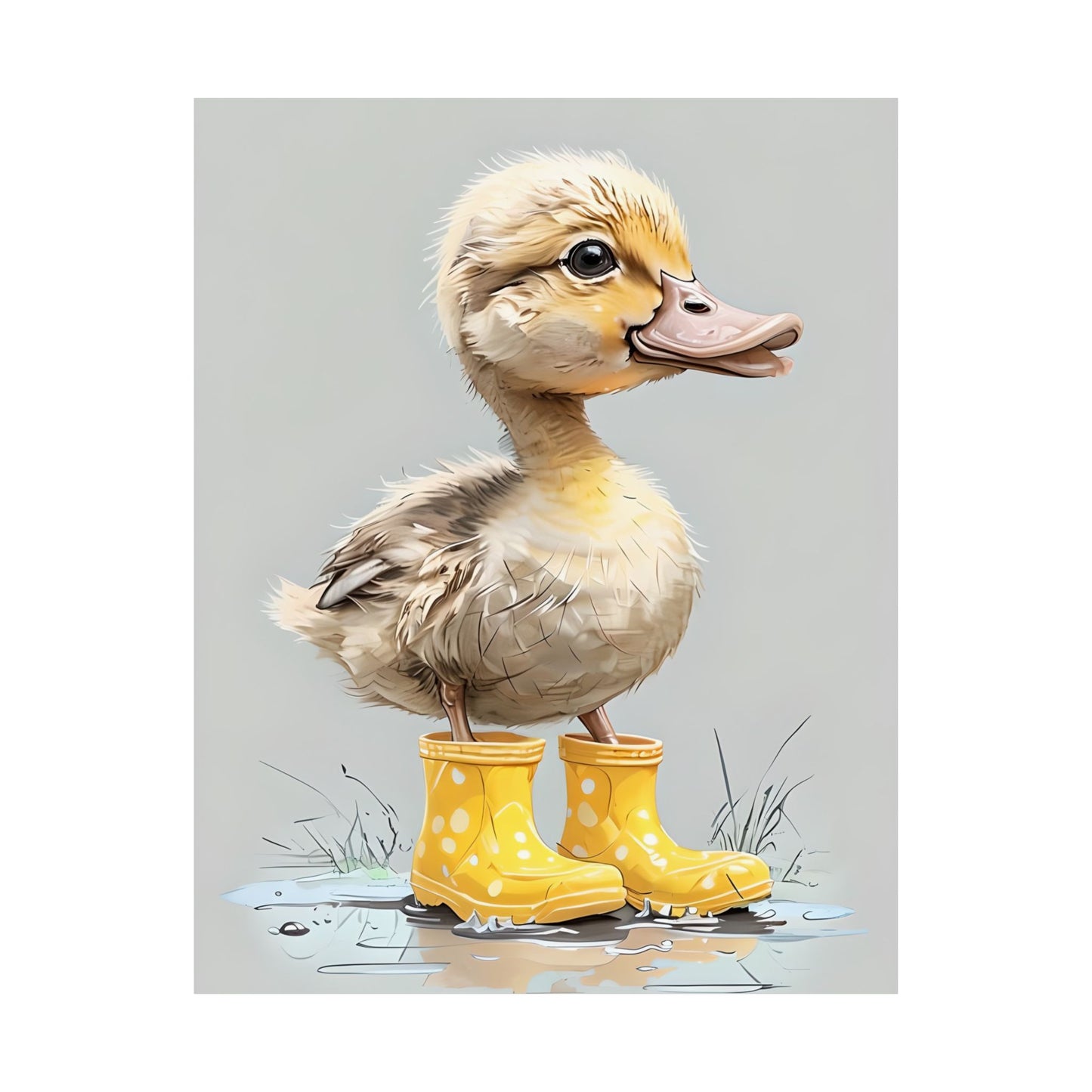 Whimsical Duckling Poster Art, Cute Nursery Decor, Unique Animal Print, Kids Room Wall Art, Gift for Children