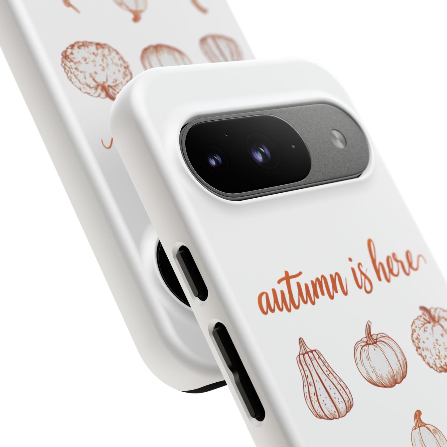 Autumn is Here Pumpkin Phone Case, Fall Pumpkin Illustration Phone Cover, Seasonal Autumn Phone Accessory