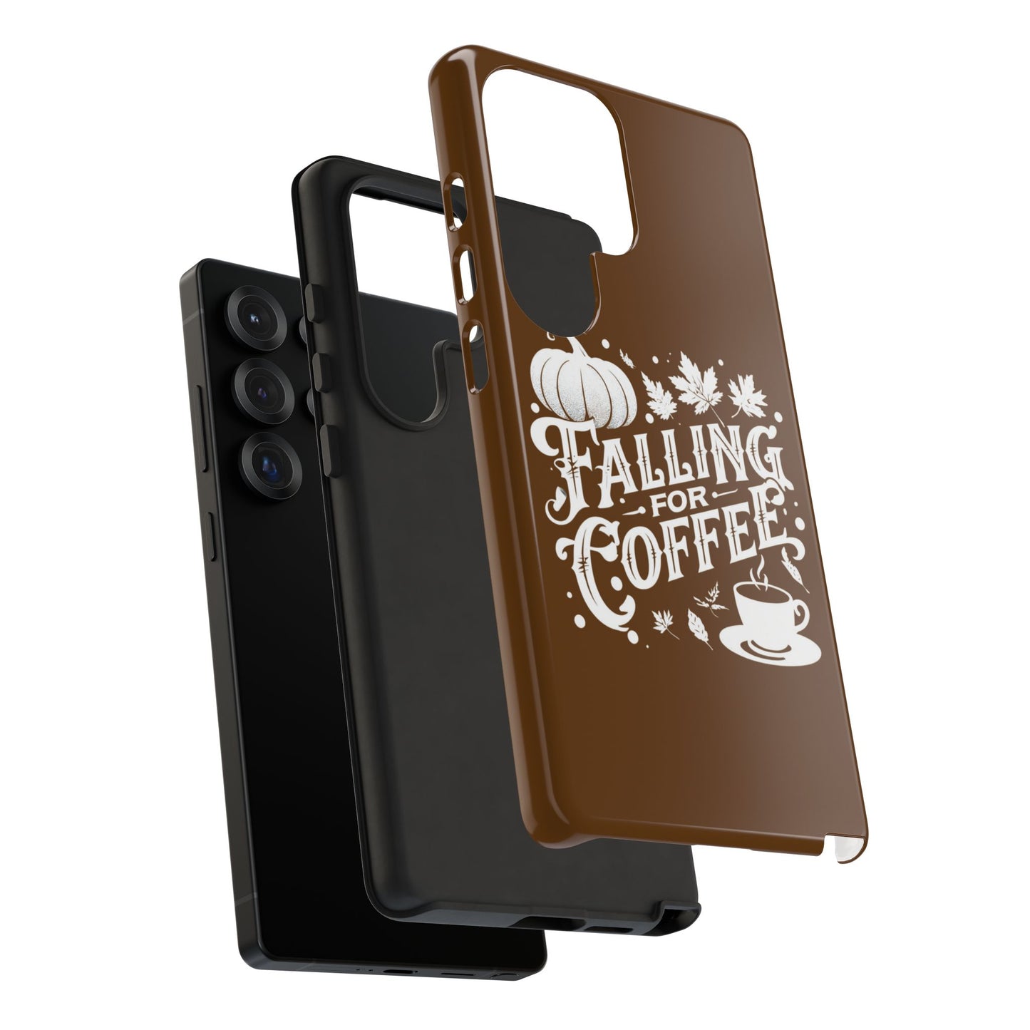 Falling for Coffee Phone Case, Fall Pumpkin Coffee Lover Gift, Autumn Phone Cover, Cozy Coffee Vibes Case, Pumpkin Spice Season Accessory